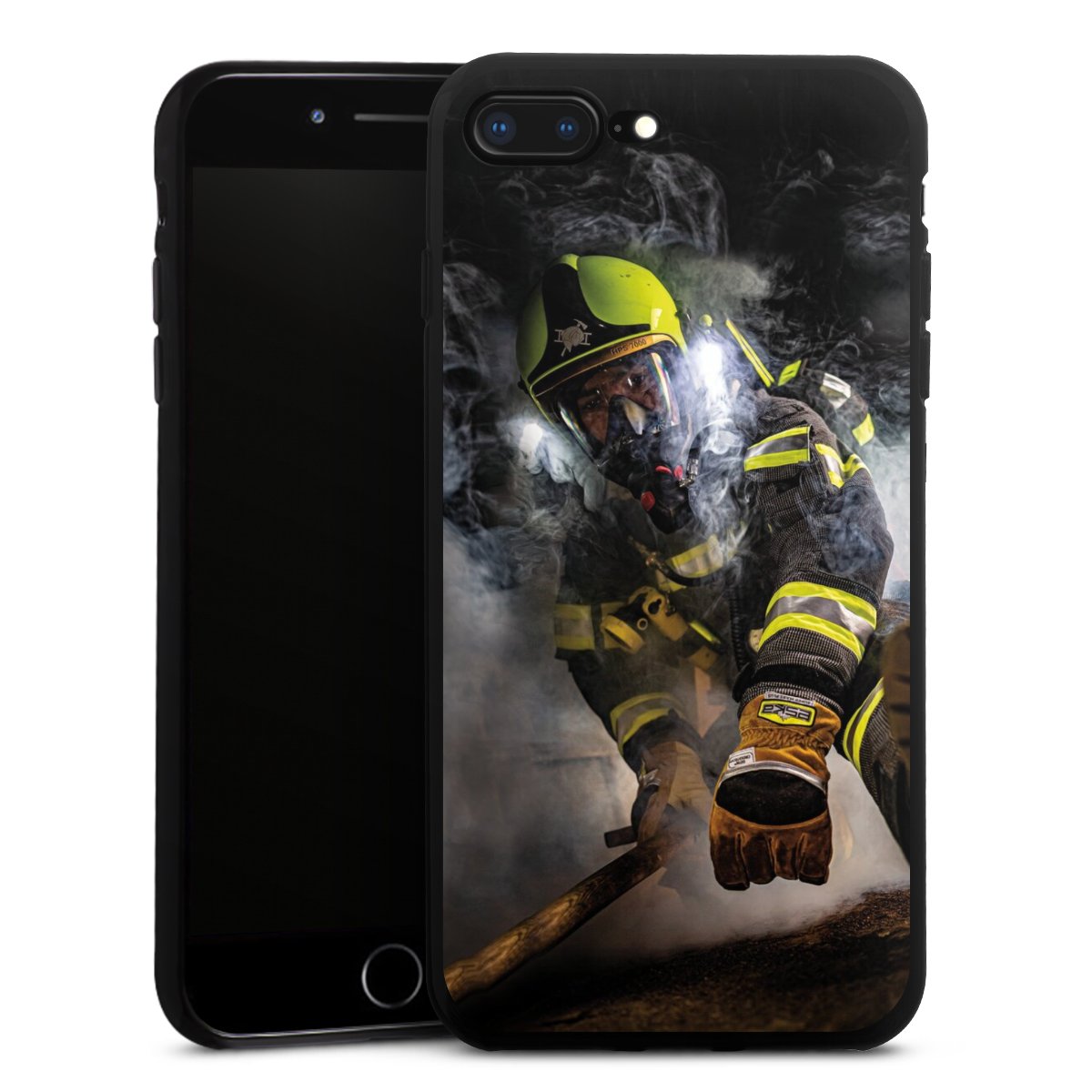 iPhone 8 Plus Handy Silikon Hülle Case schwarz Handyhülle Fire Fire Fighter Fire Fighters