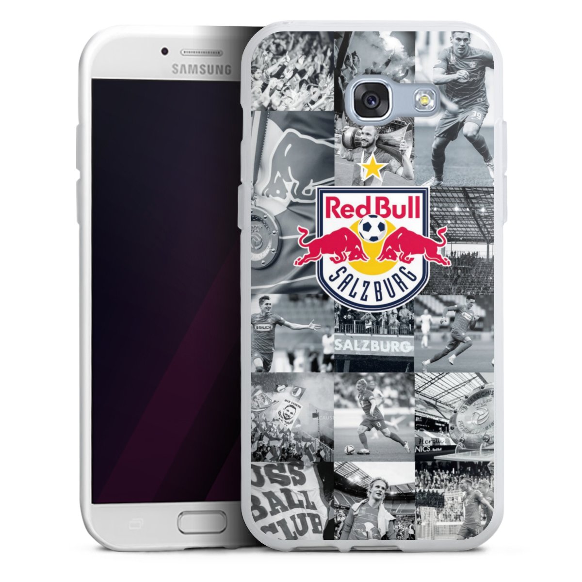 Galaxy A5 (2017) Handy Silikon Hülle Case weiß Handyhülle Salzburg Fc Red Bull Salzburg Red Bull Silikon Case