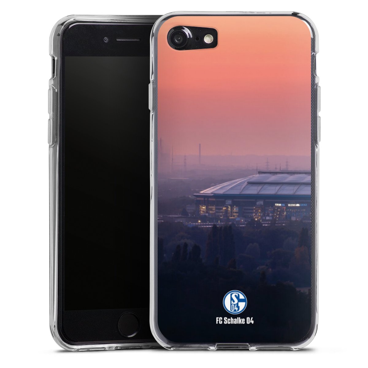 iPhone SE (2020) Handy Silikon Hülle Case transparent Handyhülle Fc Schalke 04 Stadium Schalke 04 Silikon Case