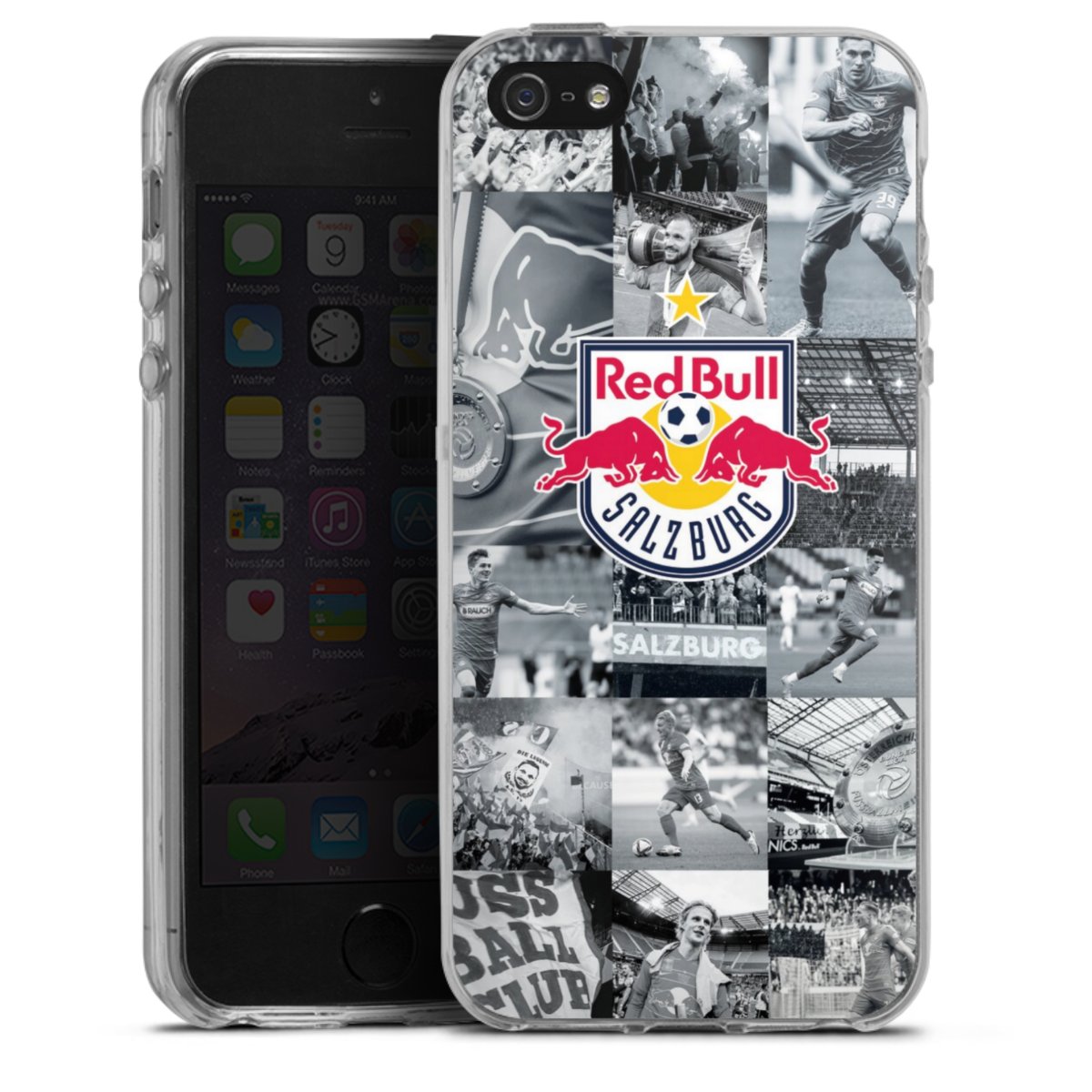 iPhone SE (2016-2019) Handy Silikon Hülle Case transparent Handyhülle Salzburg Fc Red Bull Salzburg Red Bull Silikon Case