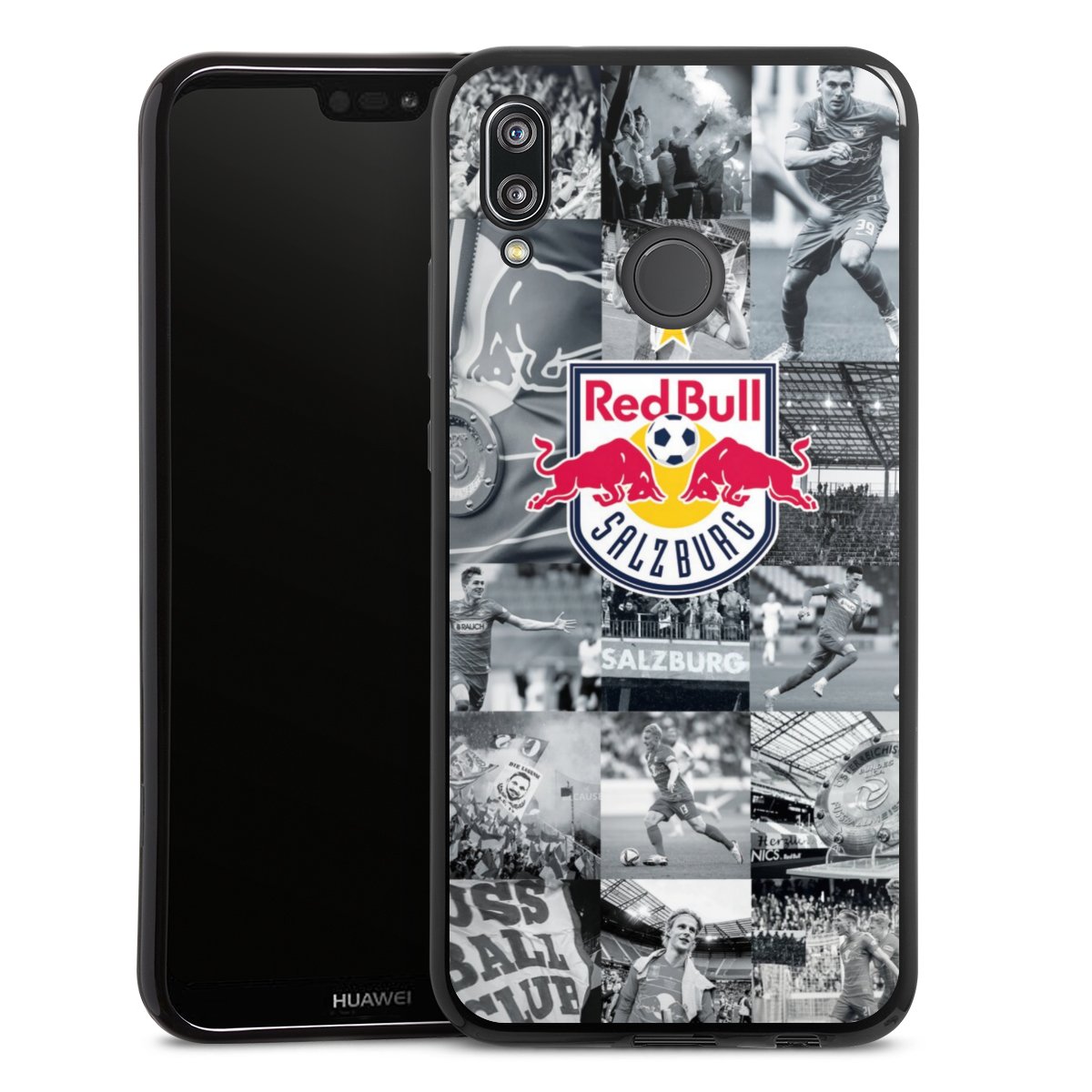 Huawei P20 Lite Handy Silikon Hülle Case schwarz Handyhülle Salzburg Fc Red Bull Salzburg Red Bull