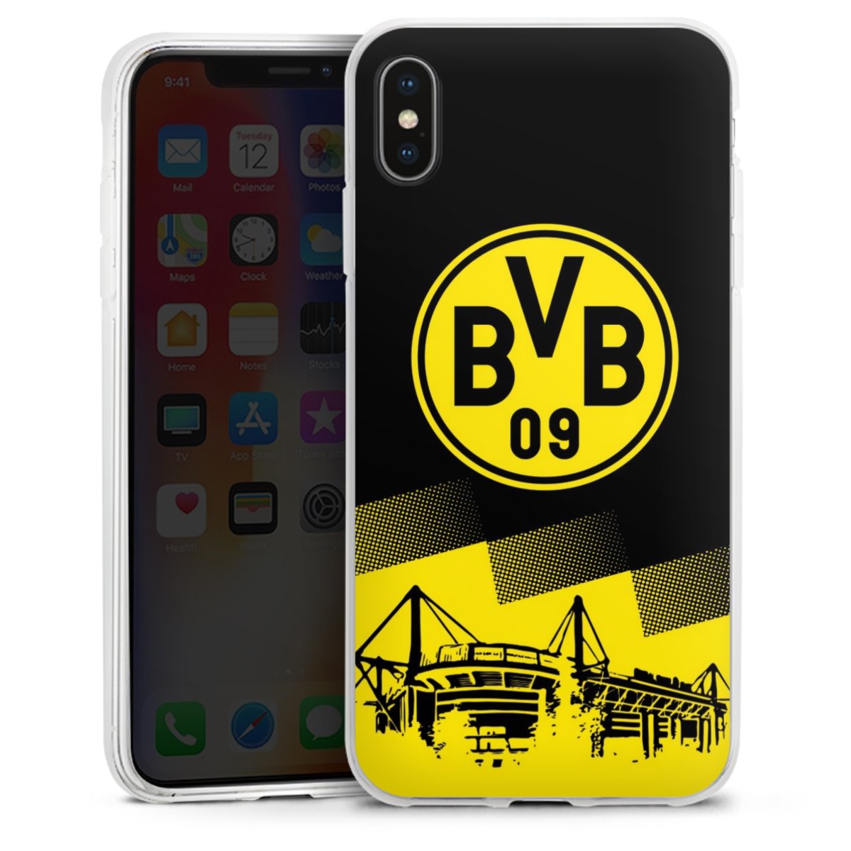 iPhone Xs Max Handy Silikon Hülle Case transparent Handyhülle Stadium Borussia Dortmund Bvb Silikon Case