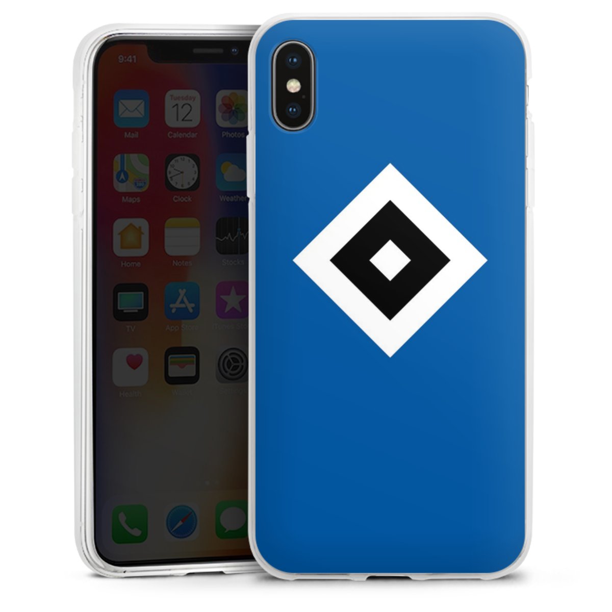 iPhone Xs Max Handy Silikon Hülle Case transparent Handyhülle Hsv Logo Hamburger Sv Silikon Case
