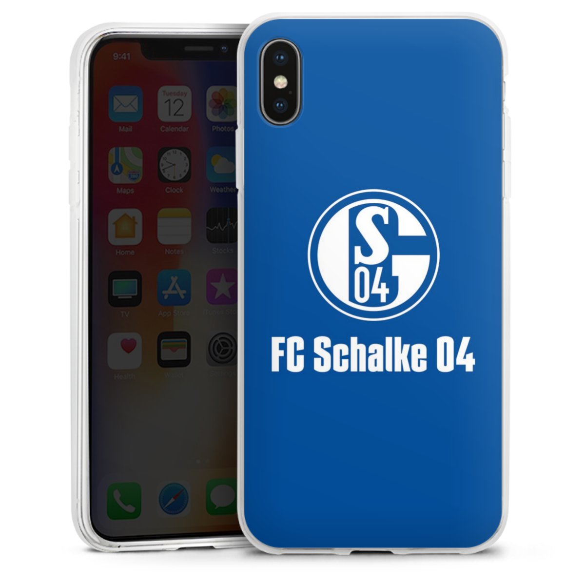 iPhone Xs Max Handy Silikon Hülle Case transparent Handyhülle Logo Official Licensed Product Fc Schalke 04 Silikon Case