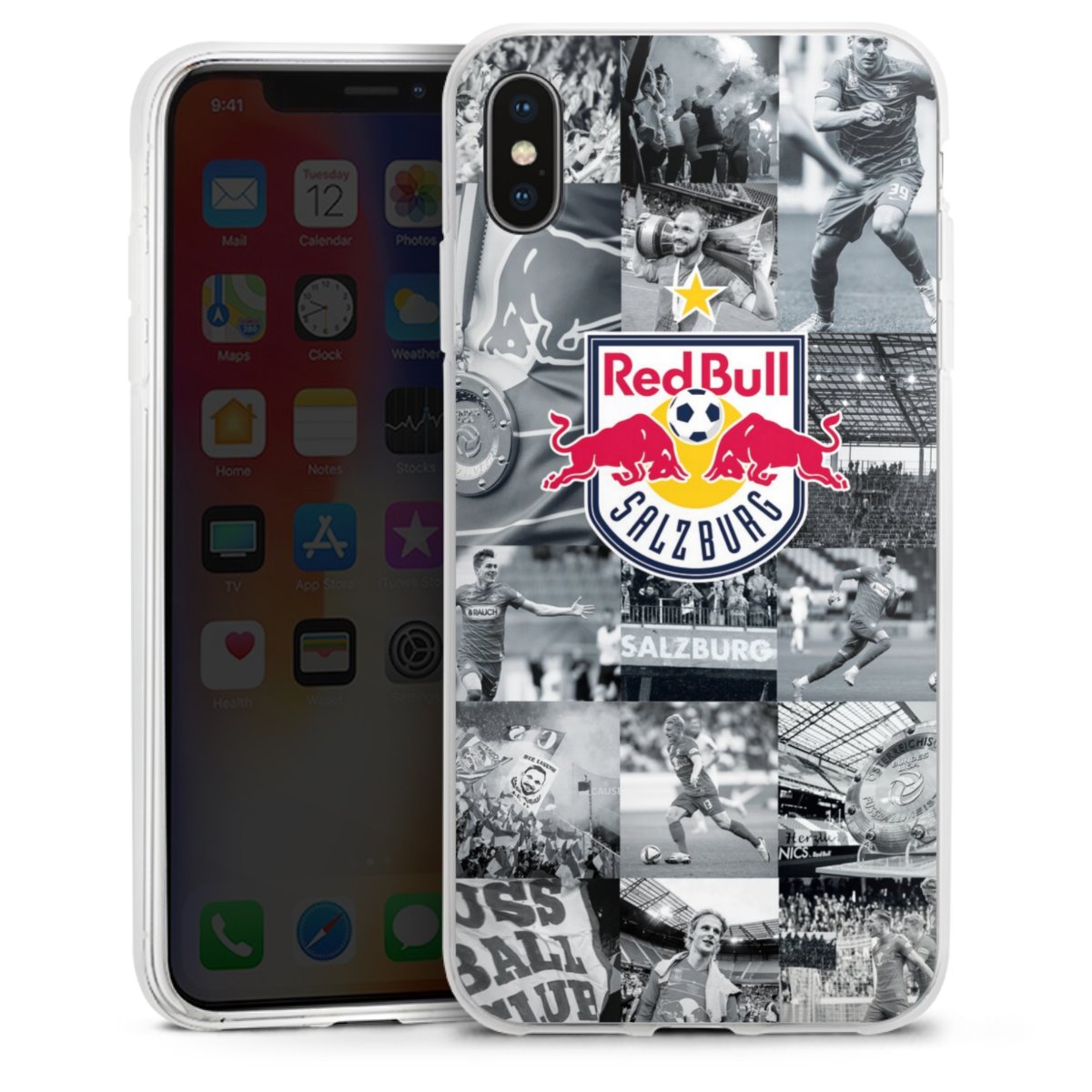 iPhone Xs Max Handy Silikon Hülle Case transparent Handyhülle Salzburg Fc Red Bull Salzburg Red Bull Silikon Case
