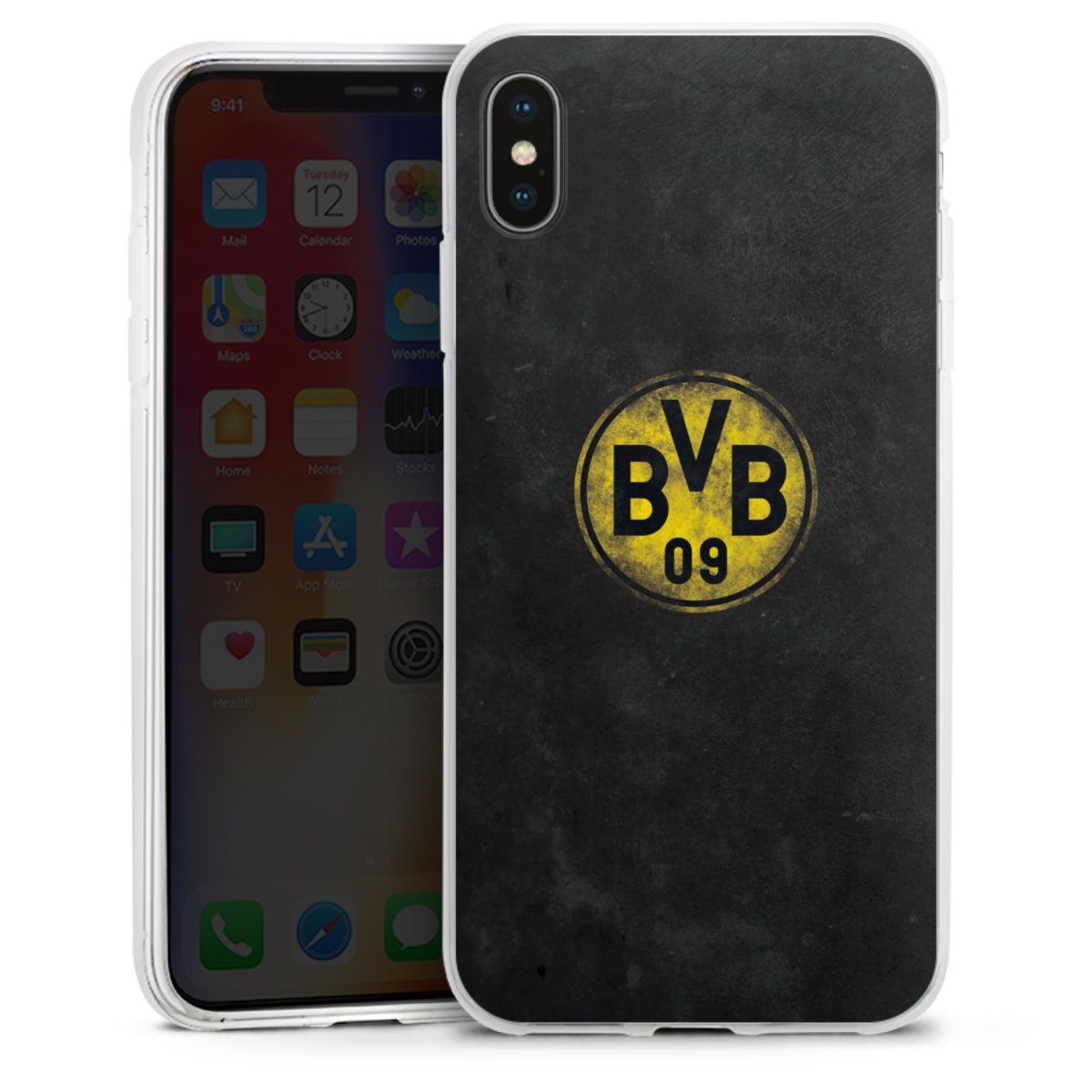 iPhone Xs Max Handy Silikon Hülle Case transparent Handyhülle Borussia Dortmund Bvb Merchandise Silikon Case