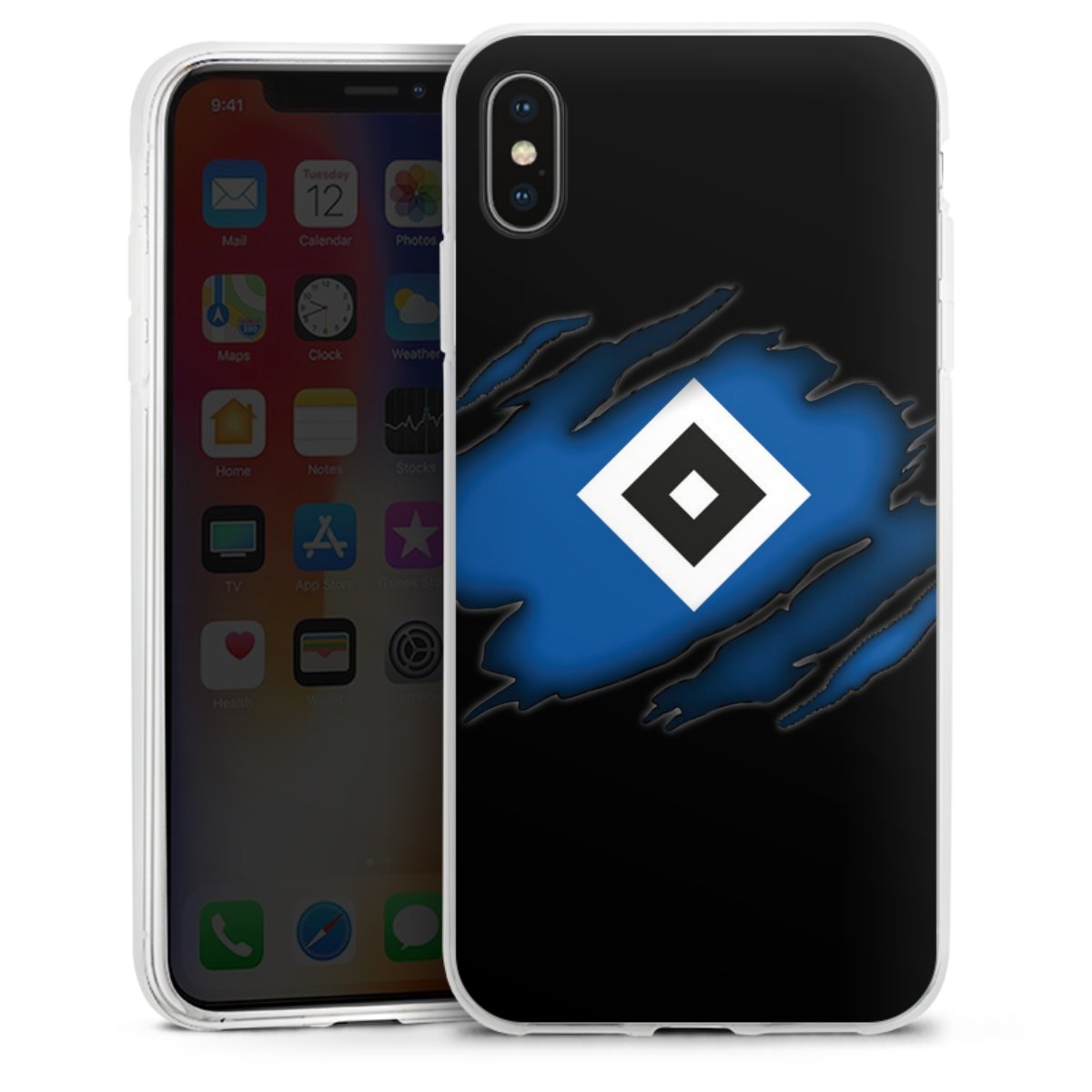 iPhone Xs Max Handy Silikon Hülle Case transparent Handyhülle Official Licensed Product Hsv Hamburger Sv Silikon Case