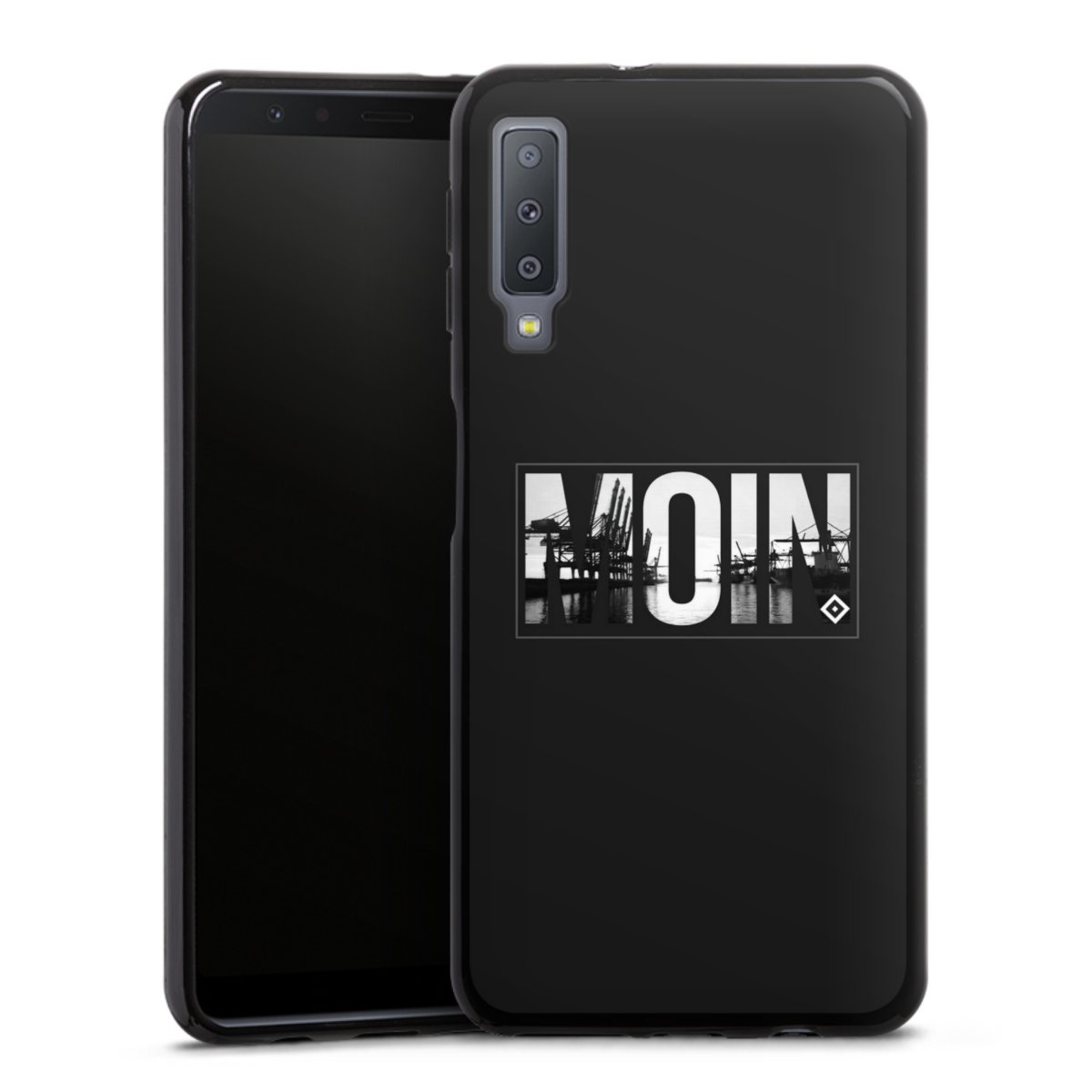 Galaxy A7 (2018) Handy Silikon Hülle Case schwarz Handyhülle Hamburger Sv Hsv Official Licensed Product