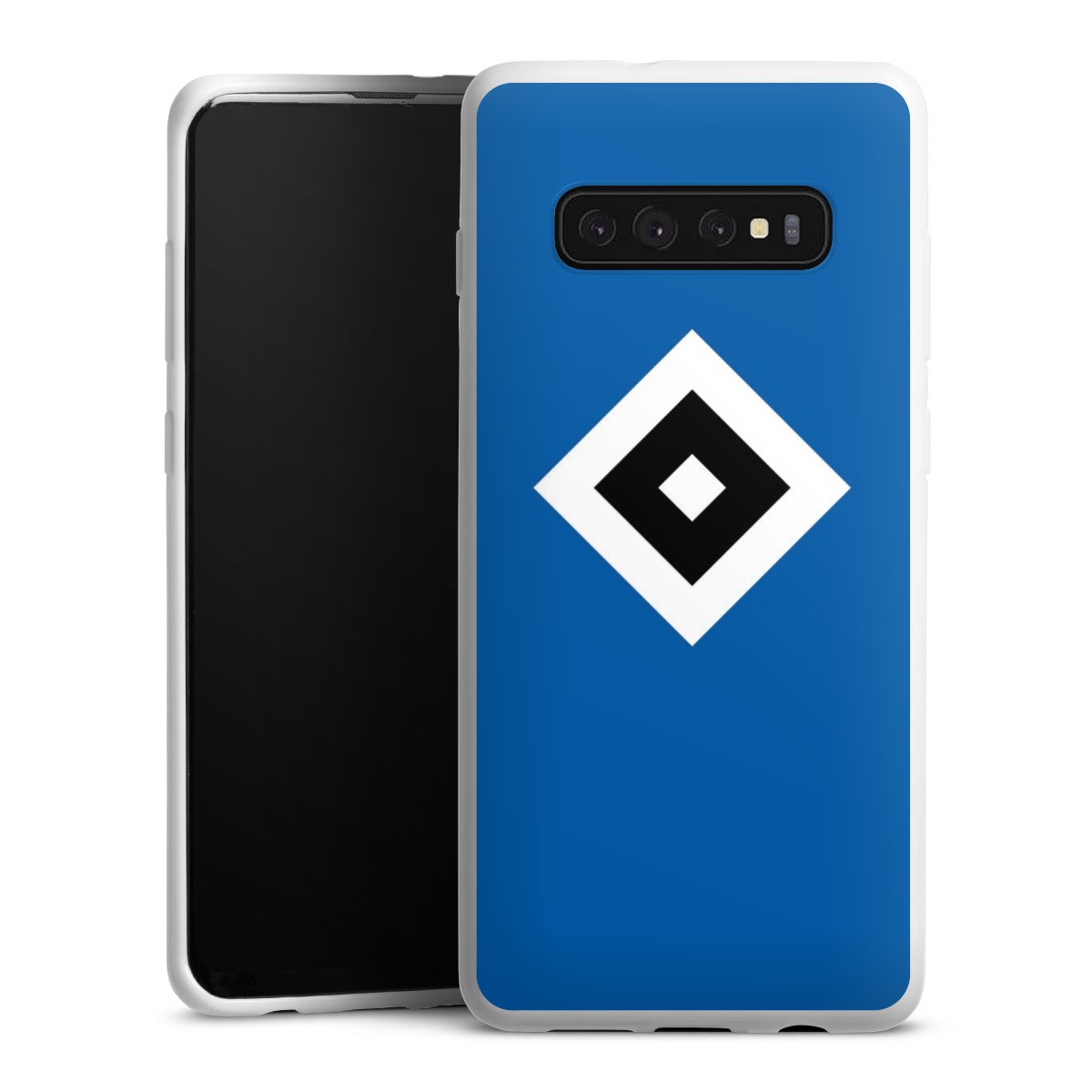 Galaxy S10 Plus Handy Silikon Hülle Case weiß Handyhülle Hamburger Sv Logo Hsv Silikon Case