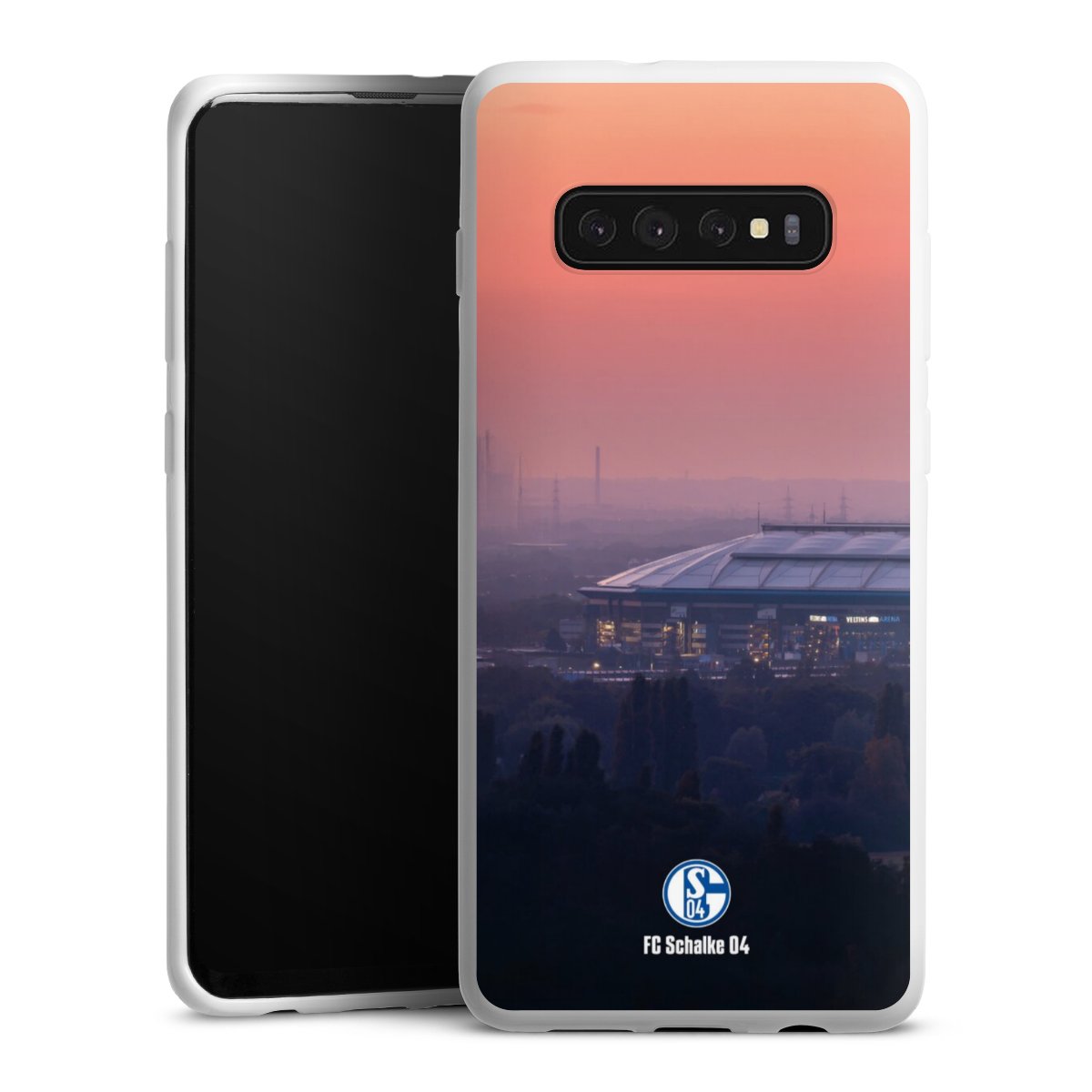 Galaxy S10 Plus Handy Silikon Hülle Case weiß Handyhülle Stadium Schalke 04 Fc Schalke 04 Silikon Case