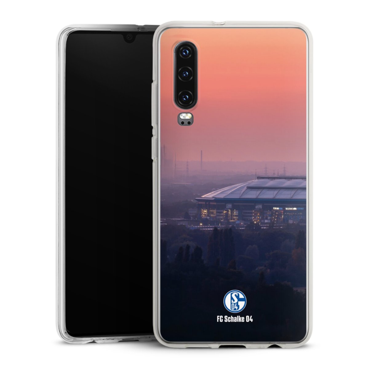 Huawei P30 Handy Silikon Hülle Case transparent Handyhülle Stadium Schalke 04 Fc Schalke 04 Silikon Case