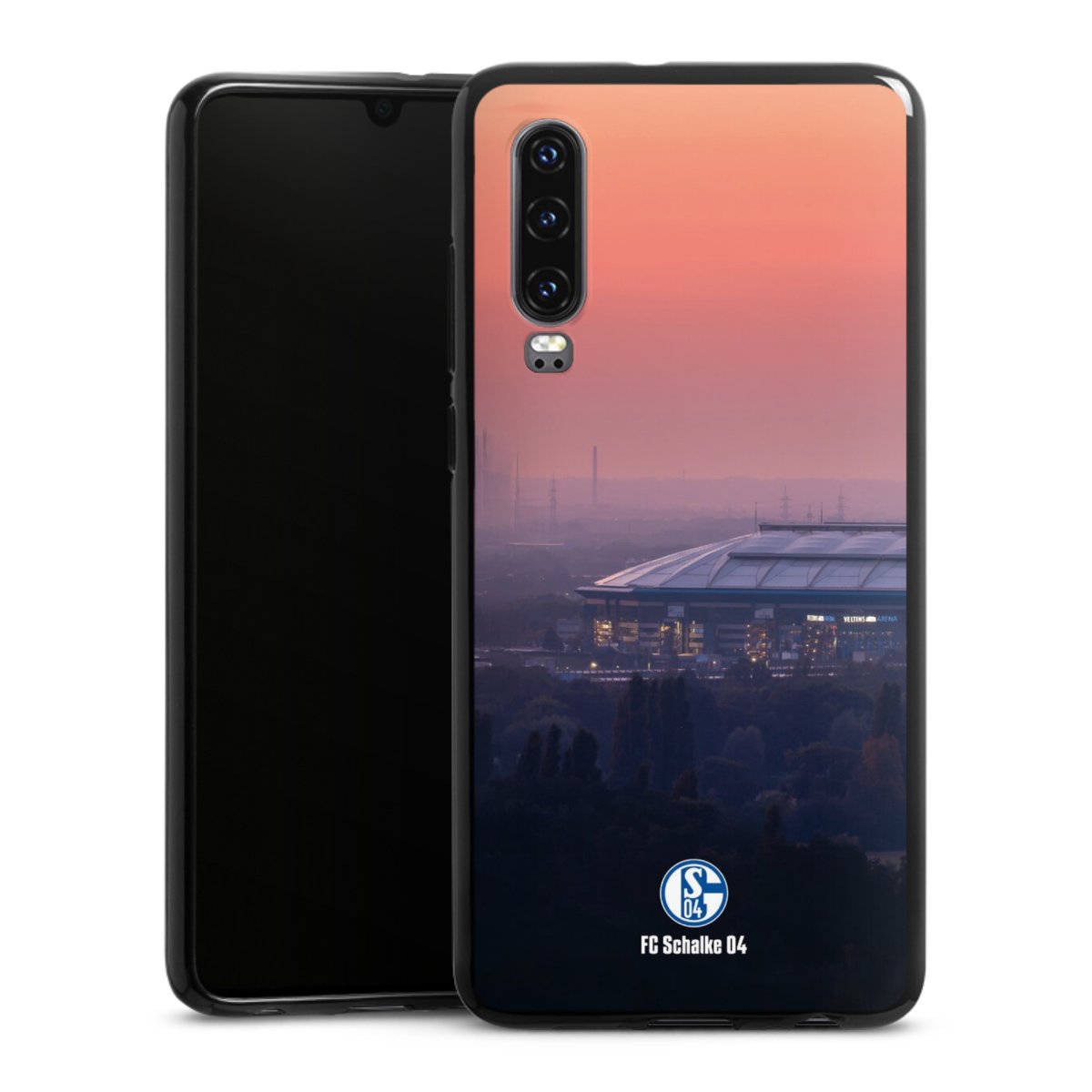 Huawei P30 Handy Silikon Hülle Case schwarz Handyhülle Fc Schalke 04 Stadium Schalke 04