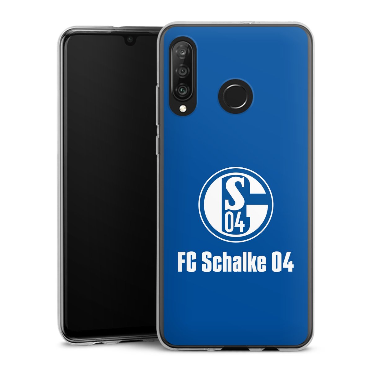 Huawei P30 Lite Handy Silikon Hülle Case transparent Handyhülle Logo Official Licensed Product Fc Schalke 04 Silikon Case