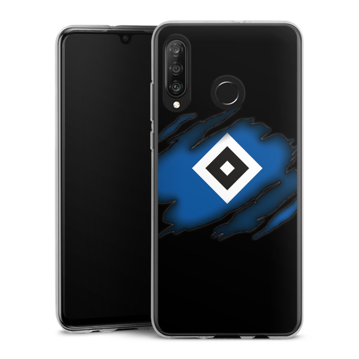 Huawei P30 Lite Handy Silikon Hülle Case transparent Handyhülle Official Licensed Product Hsv Hamburger Sv Silikon Case