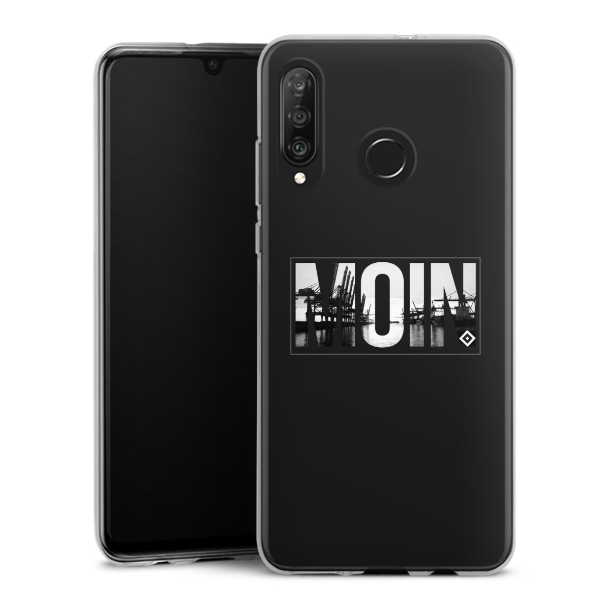 Huawei P30 Lite Handy Silikon Hülle Case transparent Handyhülle Hamburger Sv Hsv Official Licensed Product Silikon Case
