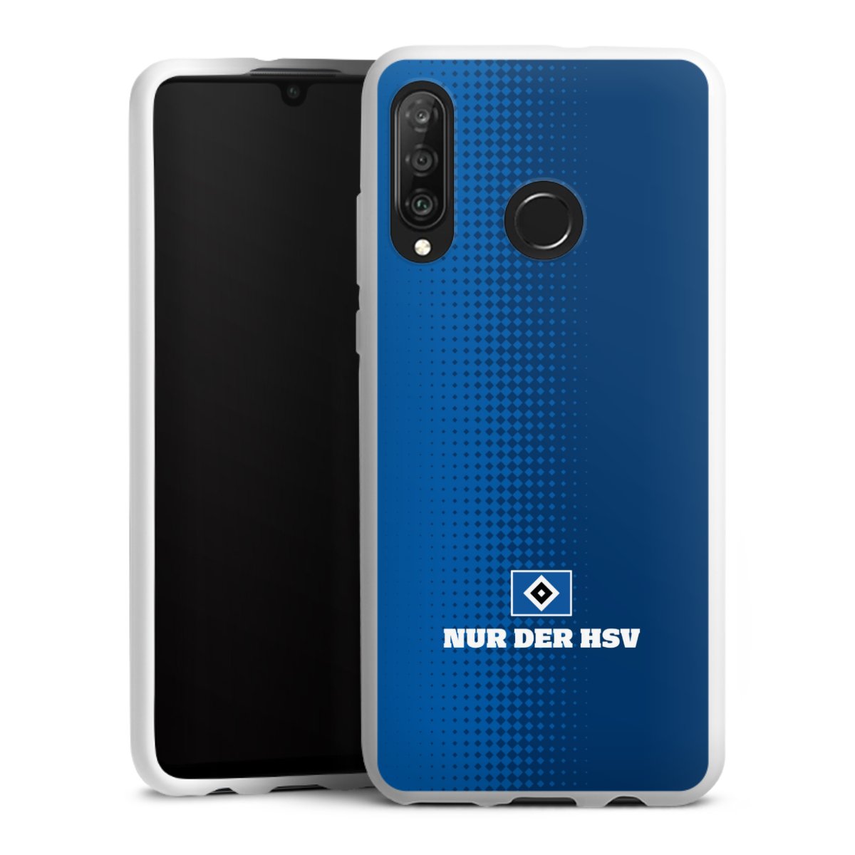 Huawei P30 Lite Handy Silikon Hülle Case weiß Handyhülle Logo Hsv Official Licensed Product Silikon Case