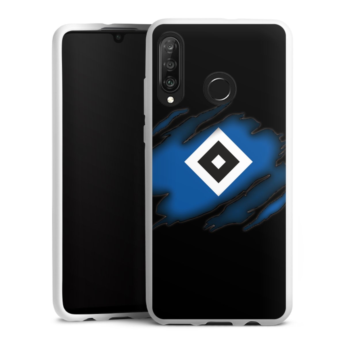 Huawei P30 Lite Handy Silikon Hülle Case weiß Handyhülle Official Licensed Product Hsv Hamburger Sv Silikon Case