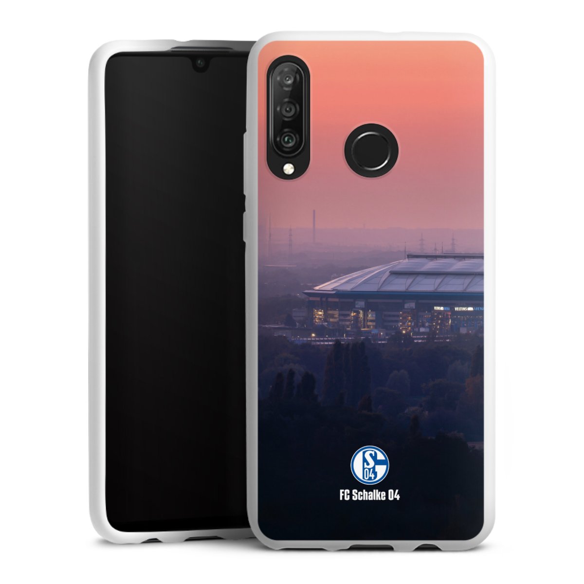 Huawei P30 Lite Handy Silikon Hülle Case weiß Handyhülle Fc Schalke 04 Stadium Schalke 04 Silikon Case