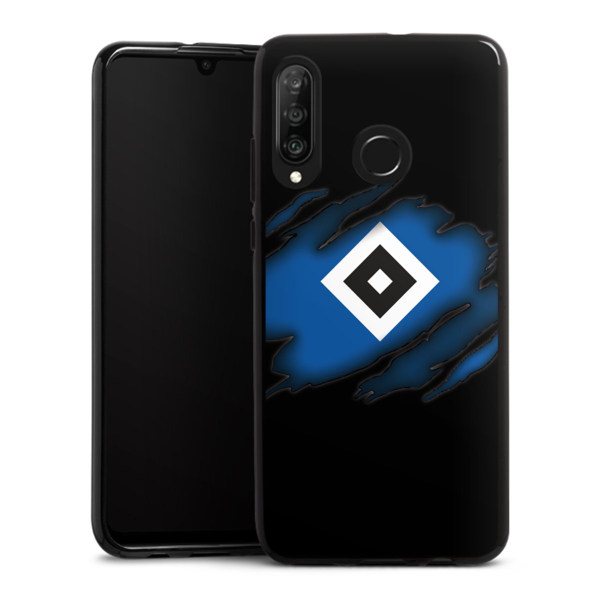 Huawei P30 Lite Handy Silikon Hülle Case schwarz Handyhülle Official Licensed Product Hsv Hamburger Sv