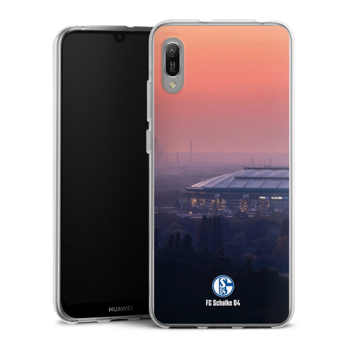 Huawei Y6 (2019) Handy Silikon Hülle Case transparent Handyhülle Fc Schalke 04 Stadium Schalke 04 Silikon Case