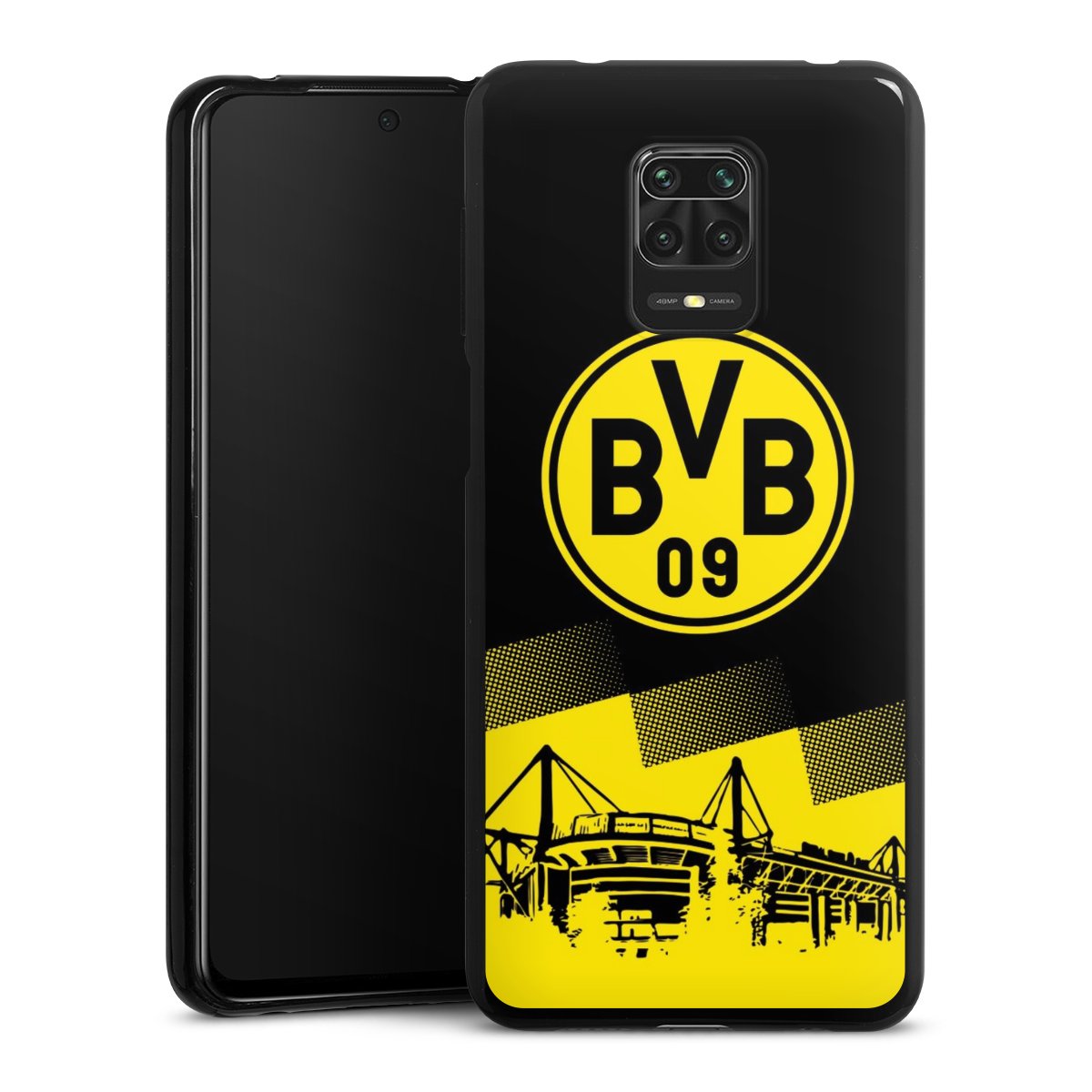 Xiaomi Redmi Note 9 Pro Handy Silikon Hülle Case schwarz Handyhülle Stadium Borussia Dortmund Bvb