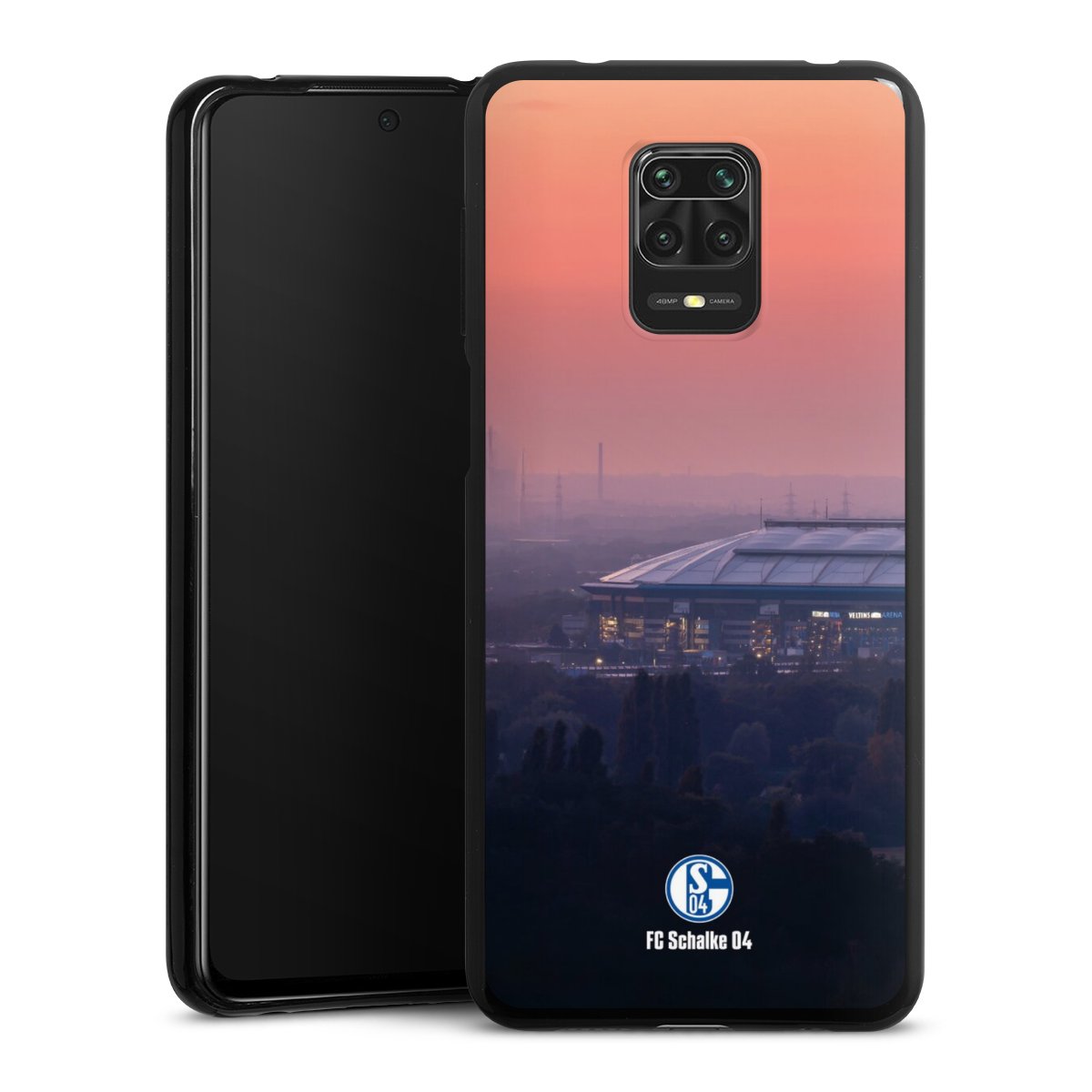 Xiaomi Redmi Note 9 Pro Handy Silikon Hülle Case schwarz Handyhülle Fc Schalke 04 Stadium Schalke 04