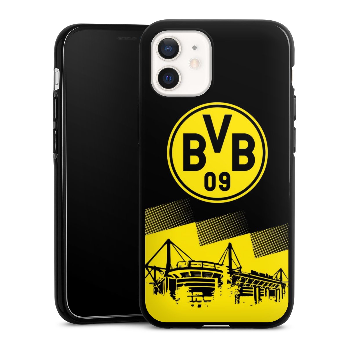 iPhone 12 mini Handy Silikon Hülle Case schwarz Handyhülle Stadium Borussia Dortmund Bvb