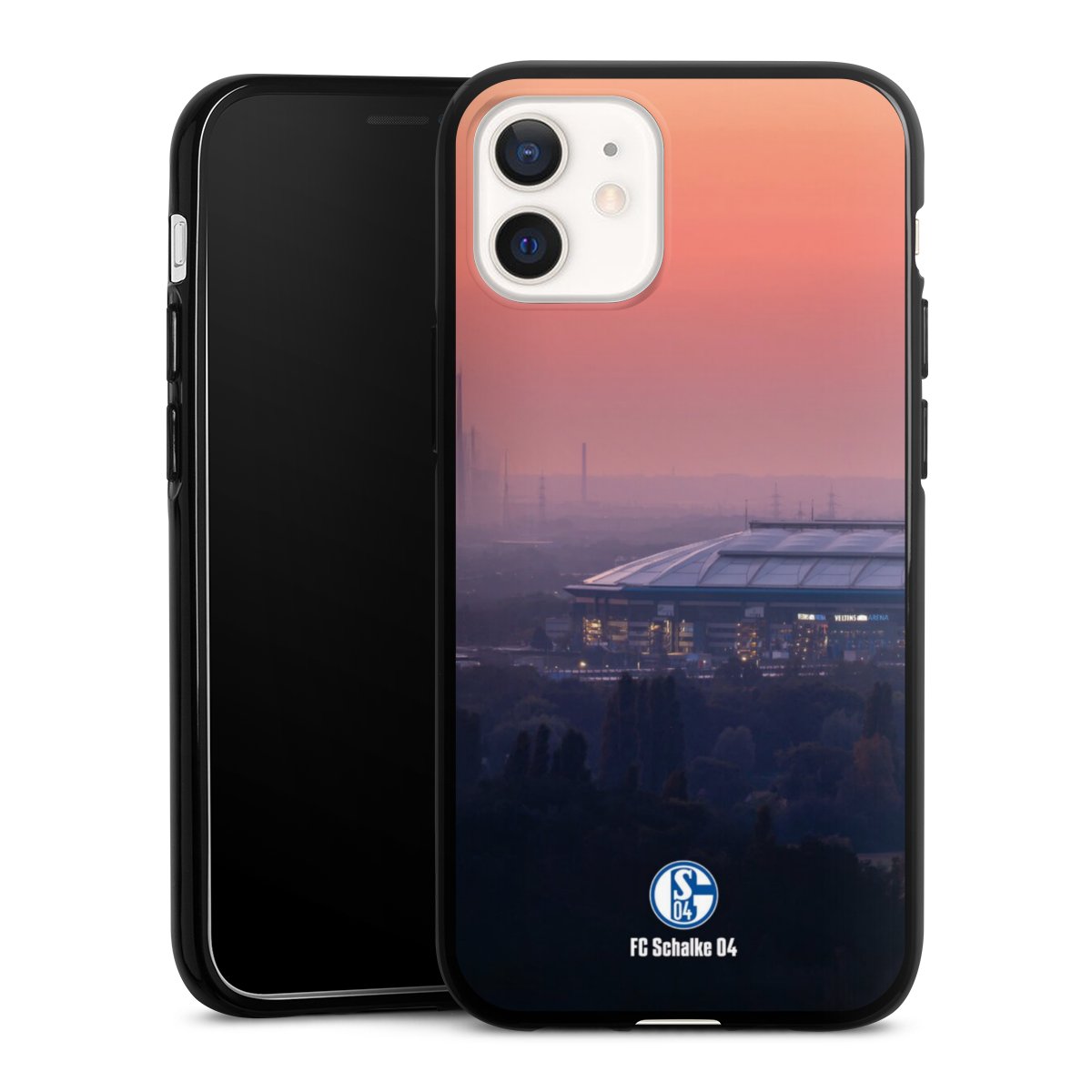 iPhone 12 mini Handy Silikon Hülle Case schwarz Handyhülle Fc Schalke 04 Stadium Schalke 04
