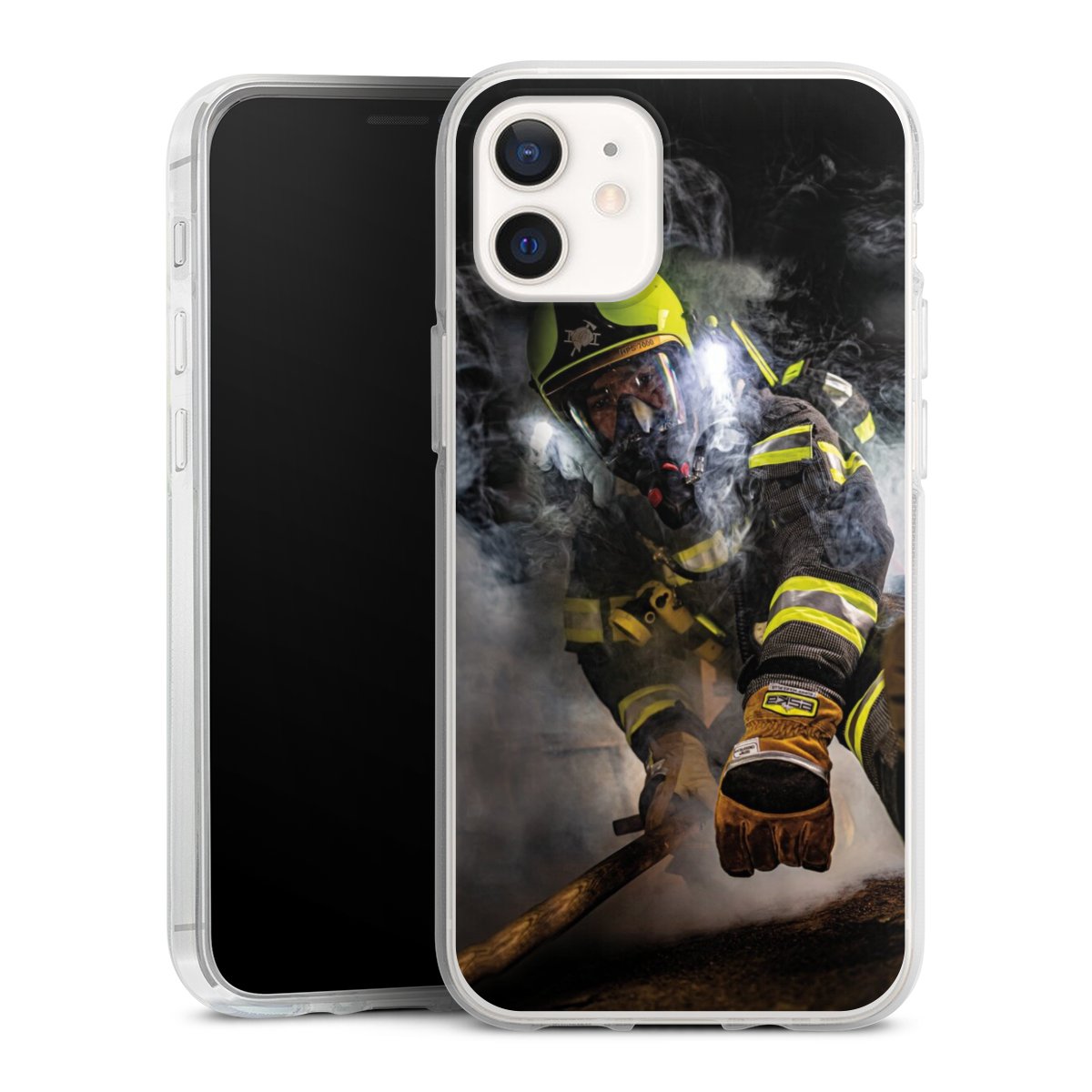 iPhone 12 mini Handy Silikon Hülle Case transparent Handyhülle Fire Fire Fighter Fire Fighters Silikon Case