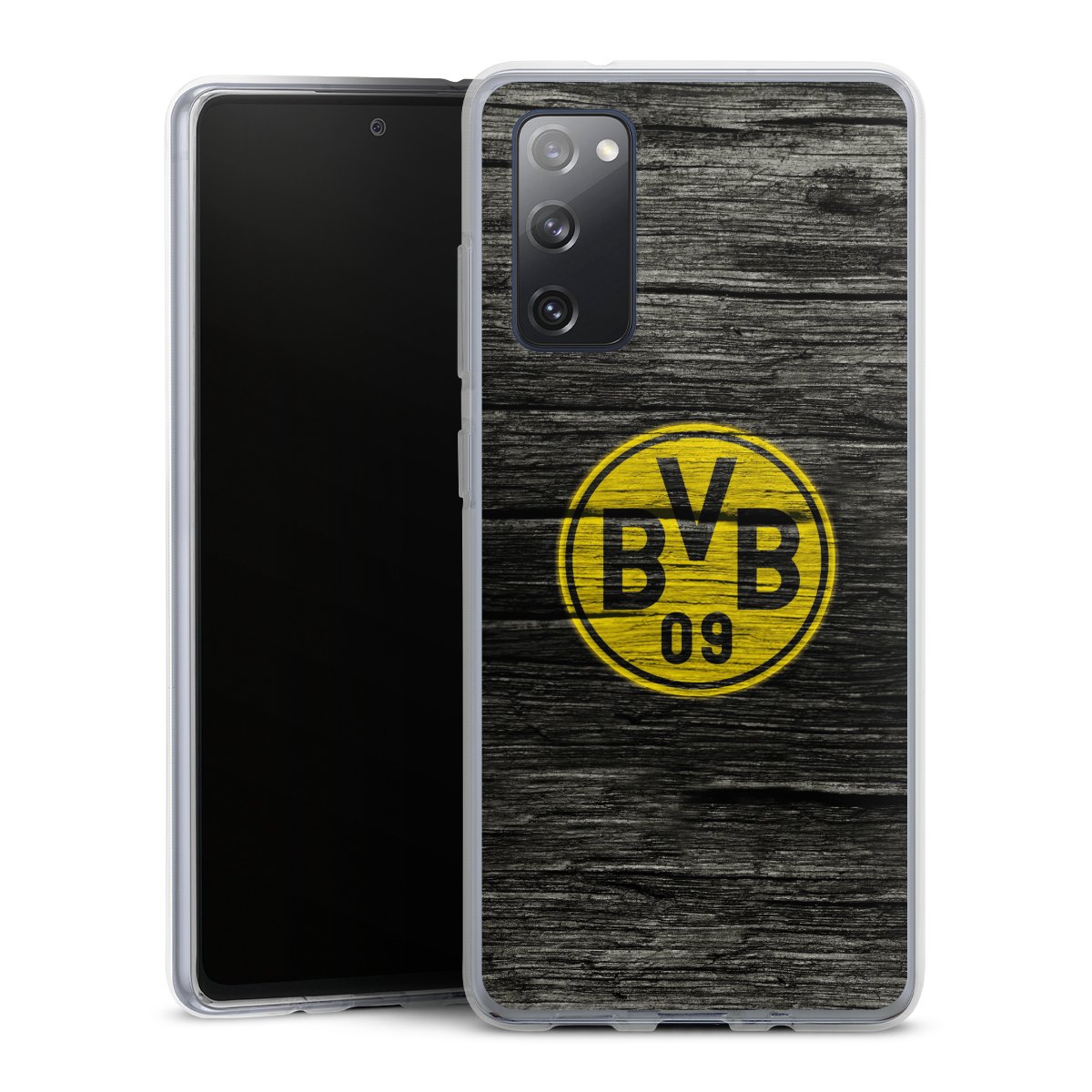 Galaxy S20 FE Handy Silikon Hülle Case transparent Handyhülle Wooden Look Borussia Dortmund Bvb Silikon Case