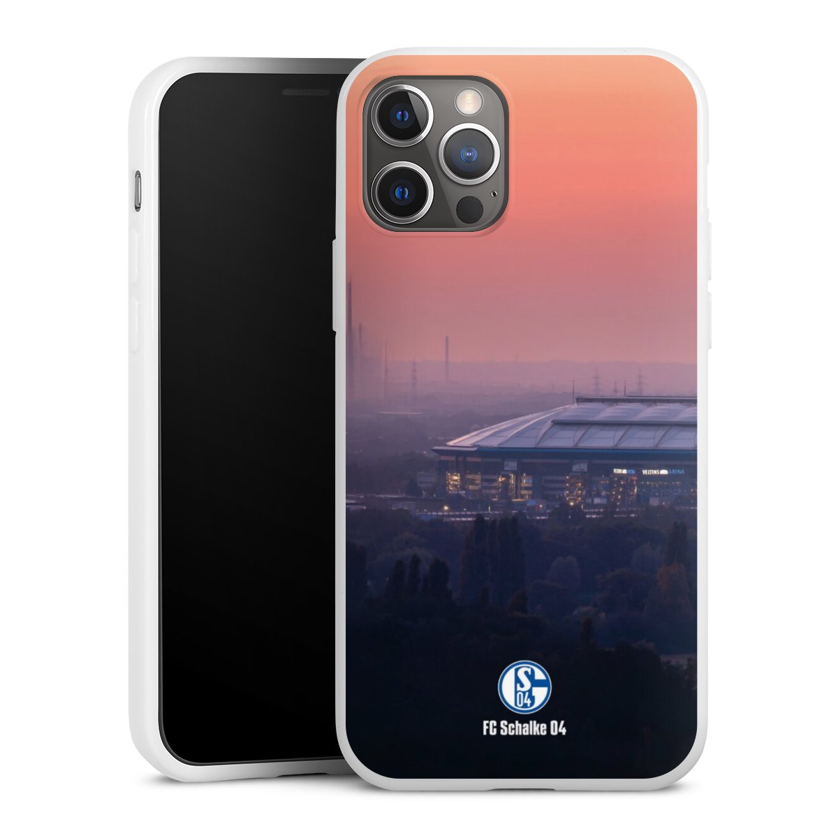 iPhone 12 Pro Handy Silikon Hülle Case weiß Handyhülle Fc Schalke 04 Stadium Schalke 04 Silikon Case