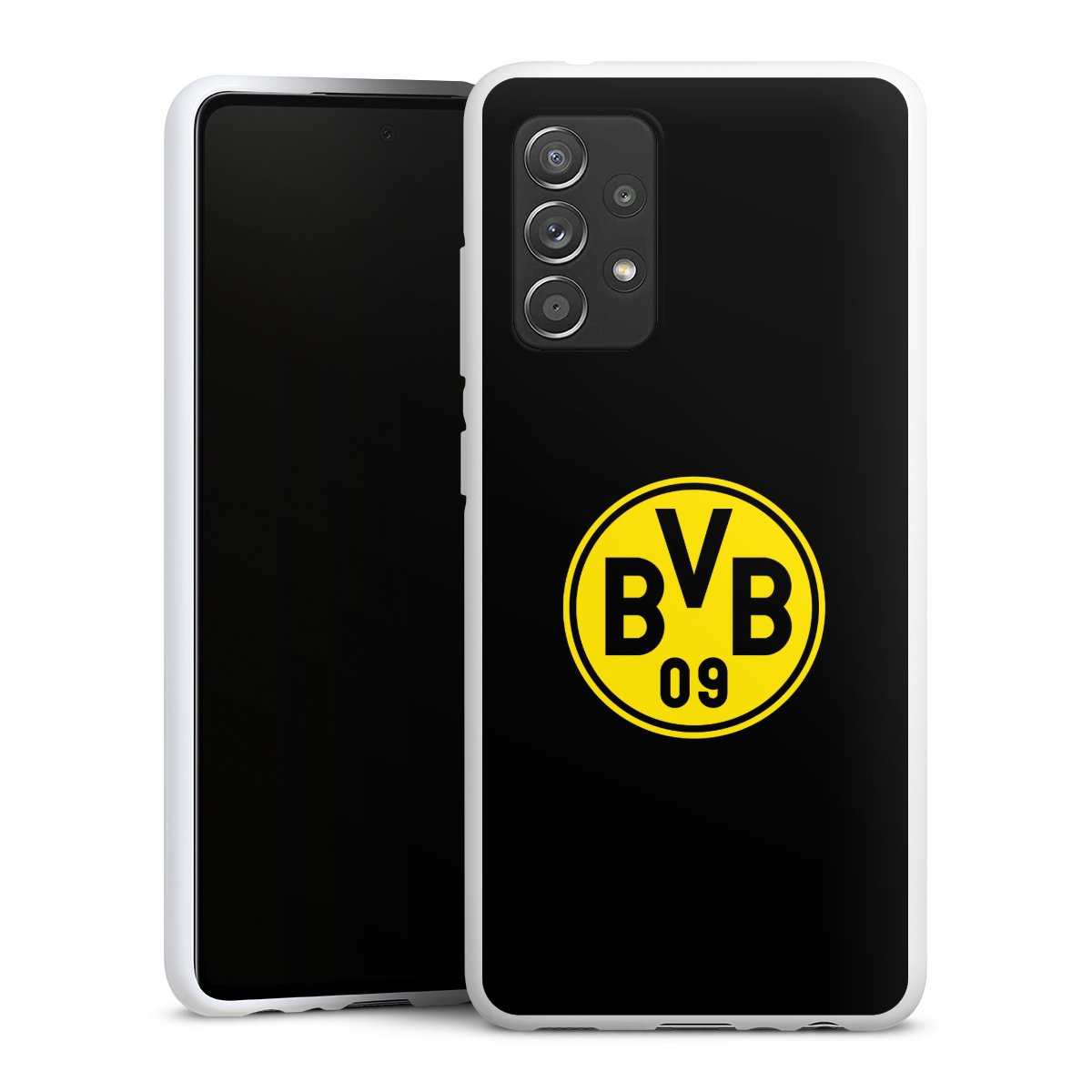 Galaxy A52 5G Handy Silikon Hülle Case weiß Handyhülle Bvb Borussia Dortmund Logo Silikon Case