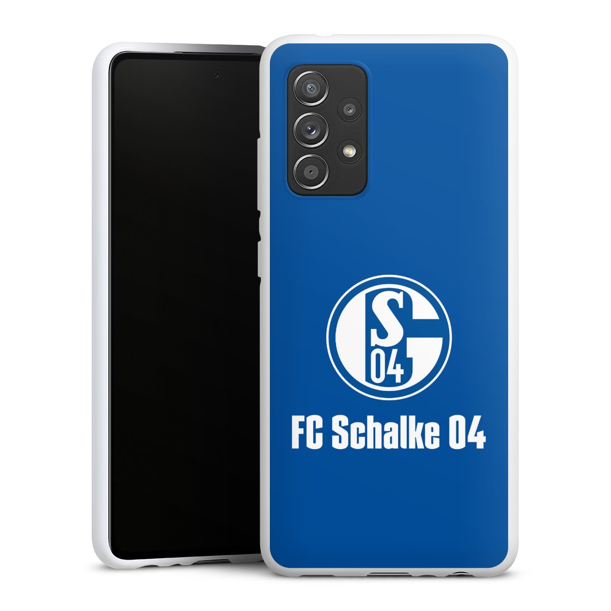 Galaxy A52 5G Handy Silikon Hülle Case weiß Handyhülle Logo Official Licensed Product Fc Schalke 04 Silikon Case