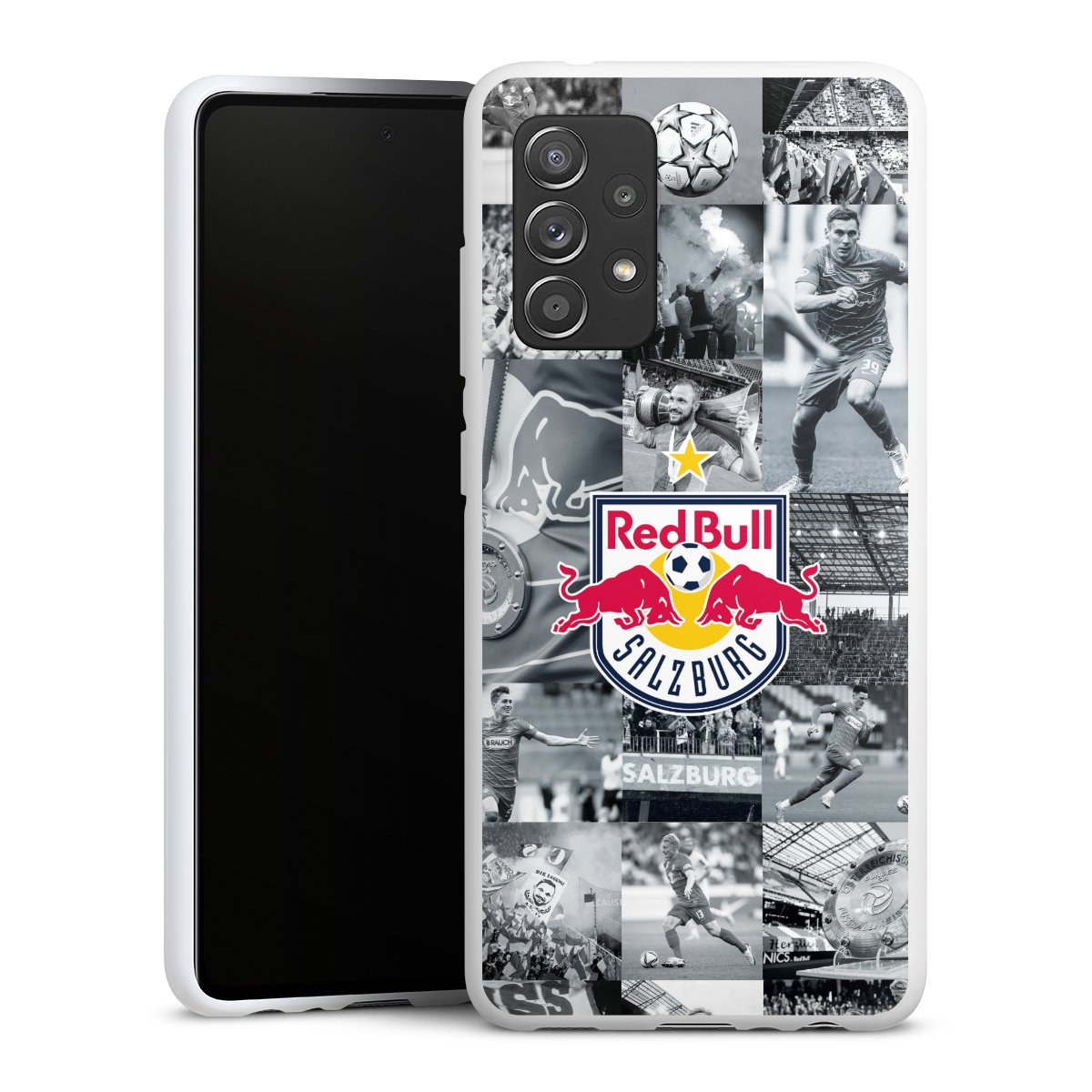 Galaxy A52 5G Handy Silikon Hülle Case weiß Handyhülle Salzburg Fc Red Bull Salzburg Red Bull Silikon Case
