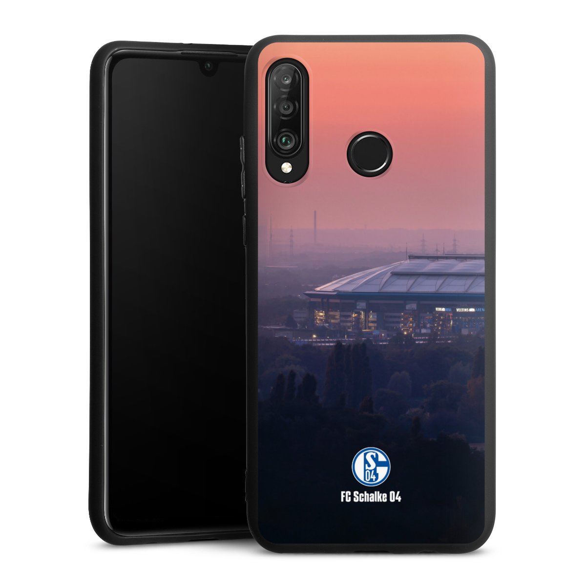 Huawei P30 Lite Handy Premium Silikon Hülle Handyhülle schwarz Case Stadium Schalke 04 Fc Schalke 04 Silikon Premium Case
