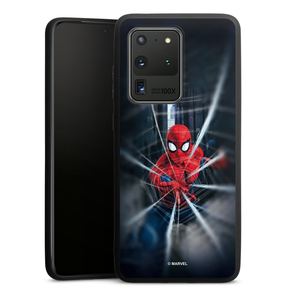 Galaxy S20 Ultra 5G Handy Premium Silikon Hülle Handyhülle schwarz Case Marvel Spiderman Kinofilm Silikon Premium Case