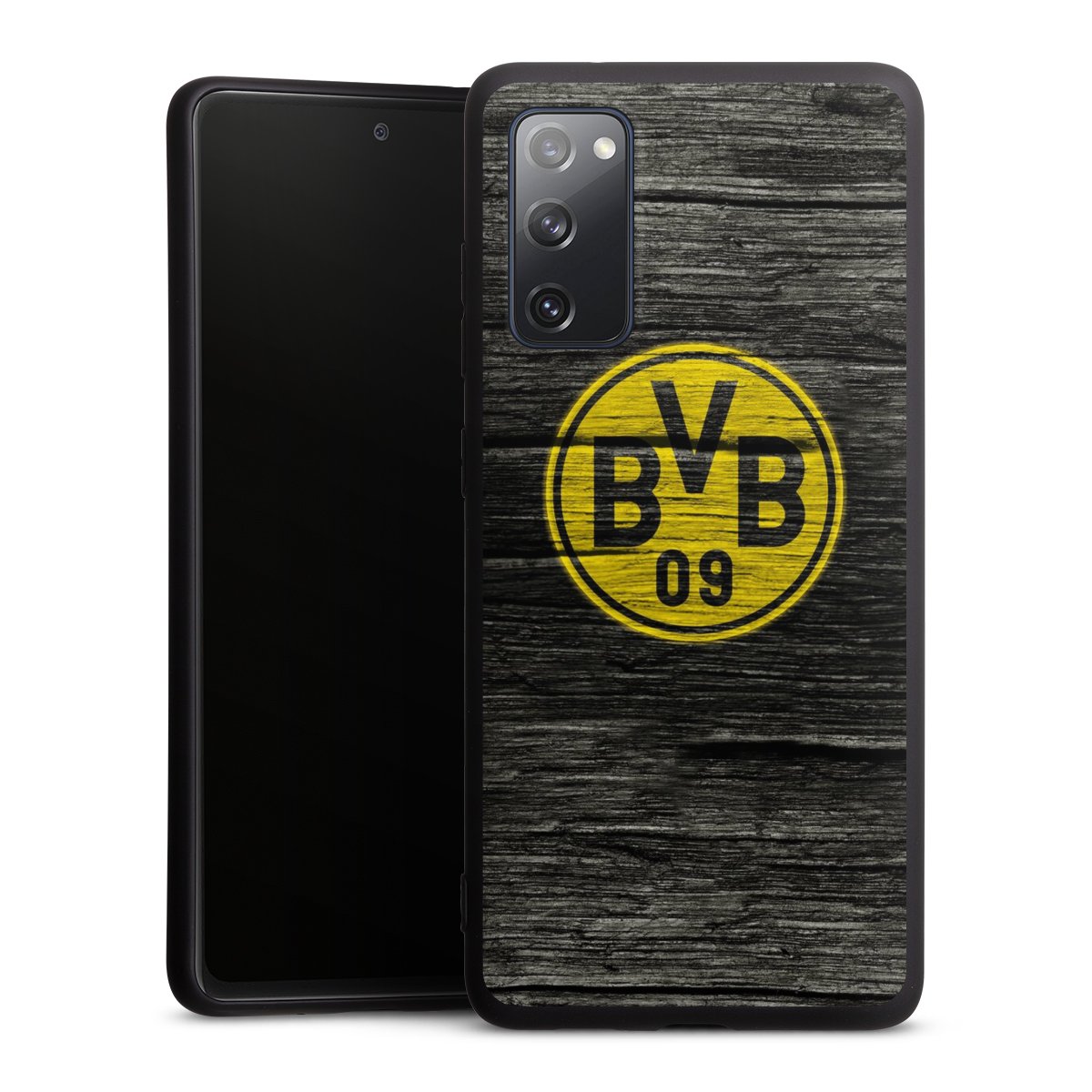 Galaxy S20 FE Handy Premium Silikon Hülle Handyhülle schwarz Case Wooden Look Borussia Dortmund Bvb Silikon Premium Case