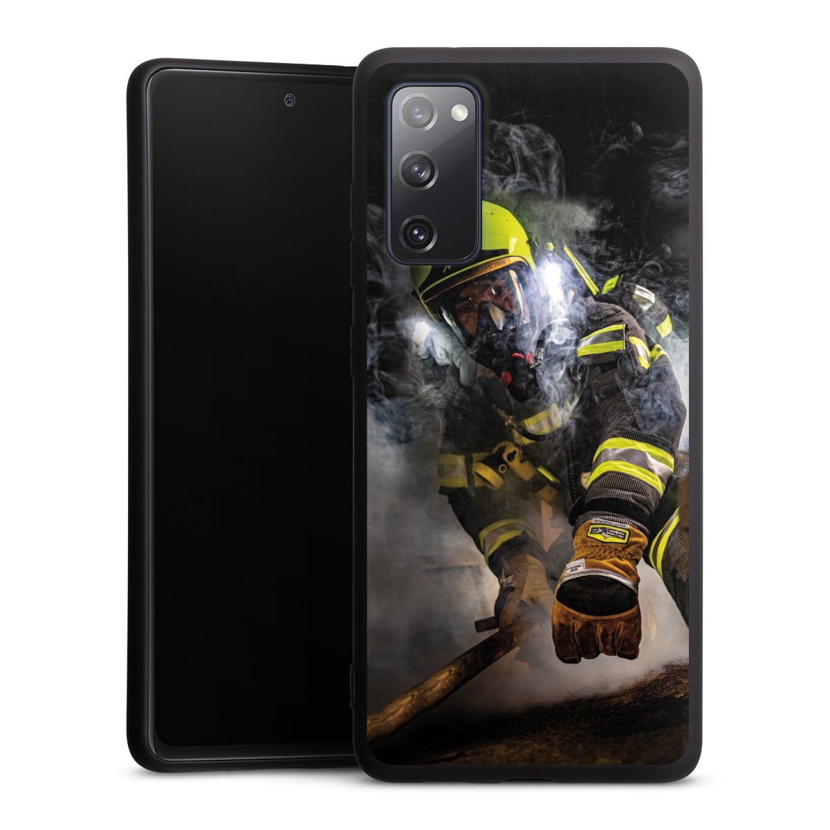 Galaxy S20 FE Handy Premium Silikon Hülle Handyhülle schwarz Case Fire Fire Fighter Fire Fighters Silikon Premium Case