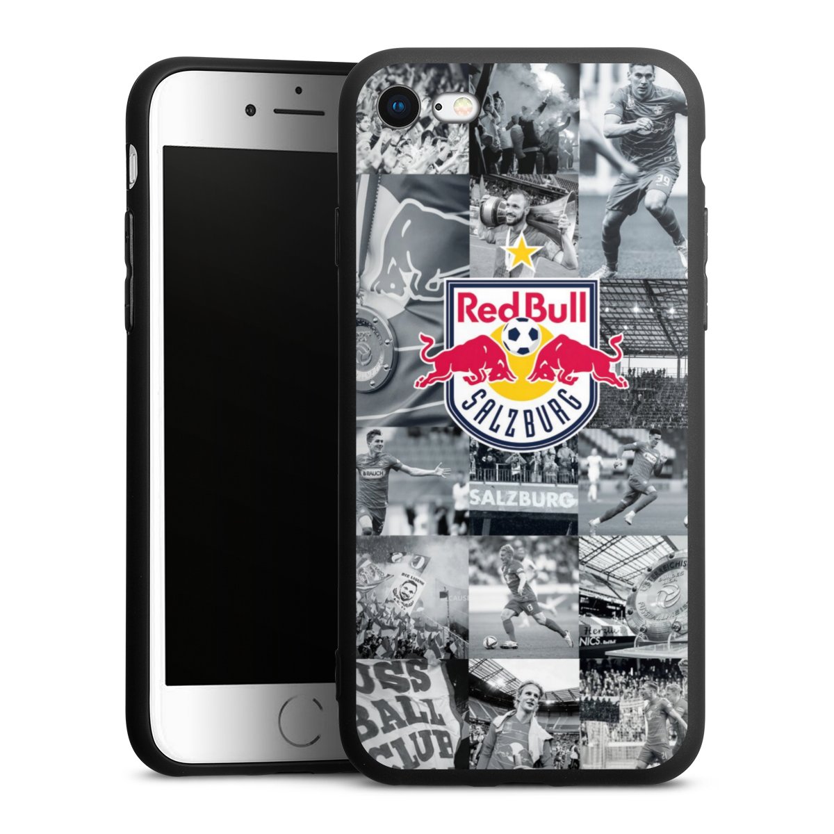 iPhone SE (2020) Handy Premium Silikon Hülle Handyhülle schwarz Case Salzburg Fc Red Bull Salzburg Red Bull Silikon Premium Case