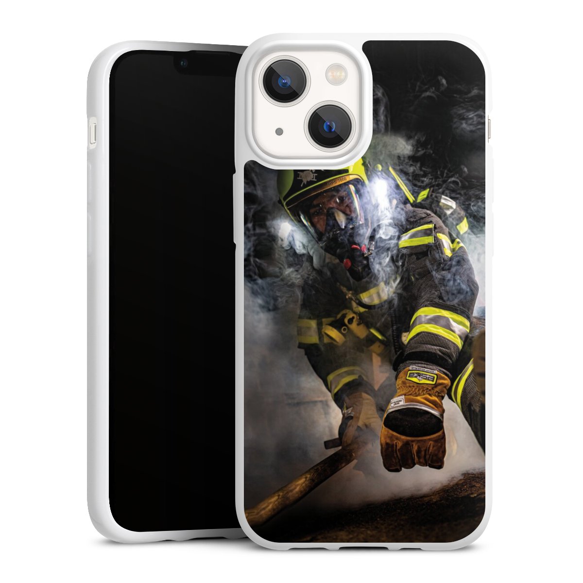iPhone 13 Mini Handy Silikon Hülle Case weiß Handyhülle Fire Fire Fighter Fire Fighters Silikon Case