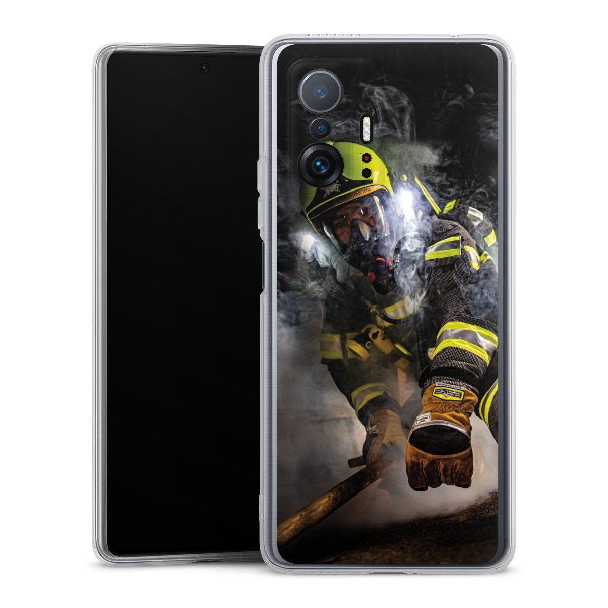 Xiaomi 11T 5G Handy Silikon Hülle Case transparent Handyhülle Fire Fire Fighter Fire Fighters Silikon Case