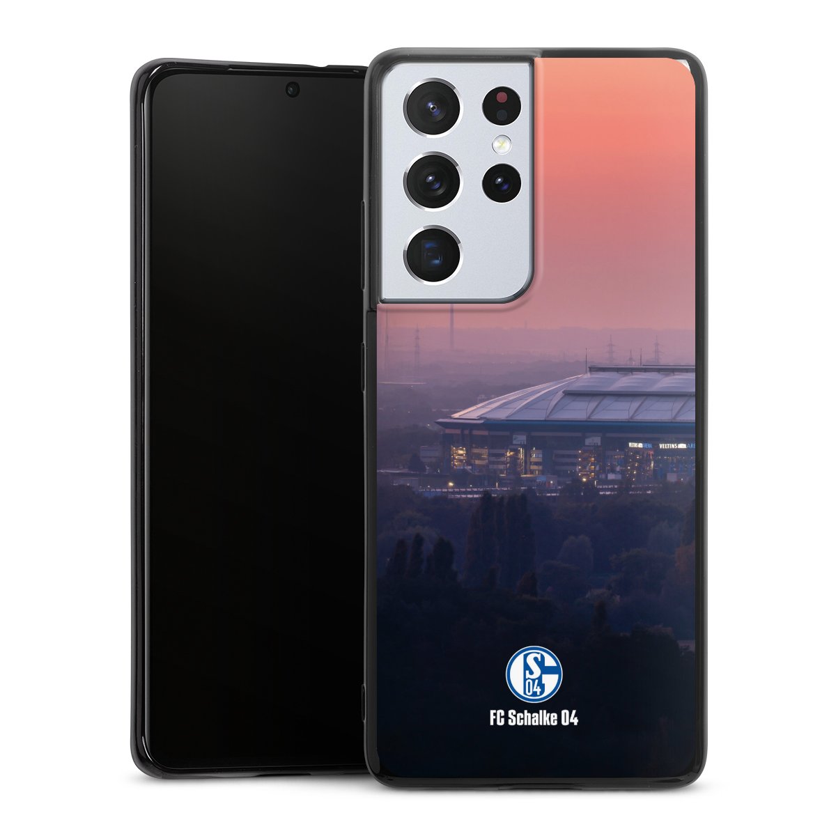 Galaxy S21 Ultra 5G Handy Silikon Hülle Case schwarz Handyhülle Fc Schalke 04 Stadium Schalke 04
