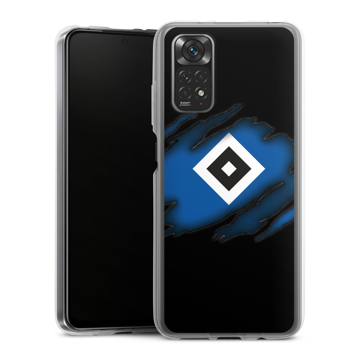 Xiaomi Redmi Note 11S Handy Silikon Hülle Case transparent Handyhülle Official Licensed Product Hsv Hamburger Sv Silikon Case
