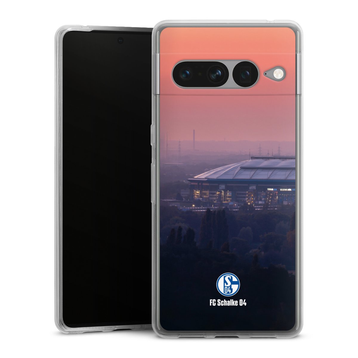 Google Pixel 7 Pro Handy Silikon Hülle Case transparent Handyhülle Schalke 04 Fc Schalke 04 Stadium Silikon Case
