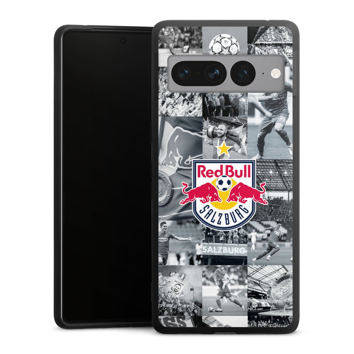 Google Pixel 7 Pro Handy Premium Silikon Hülle Handyhülle schwarz Case Salzburg Fc Red Bull Salzburg Red Bull Silikon Premium Case