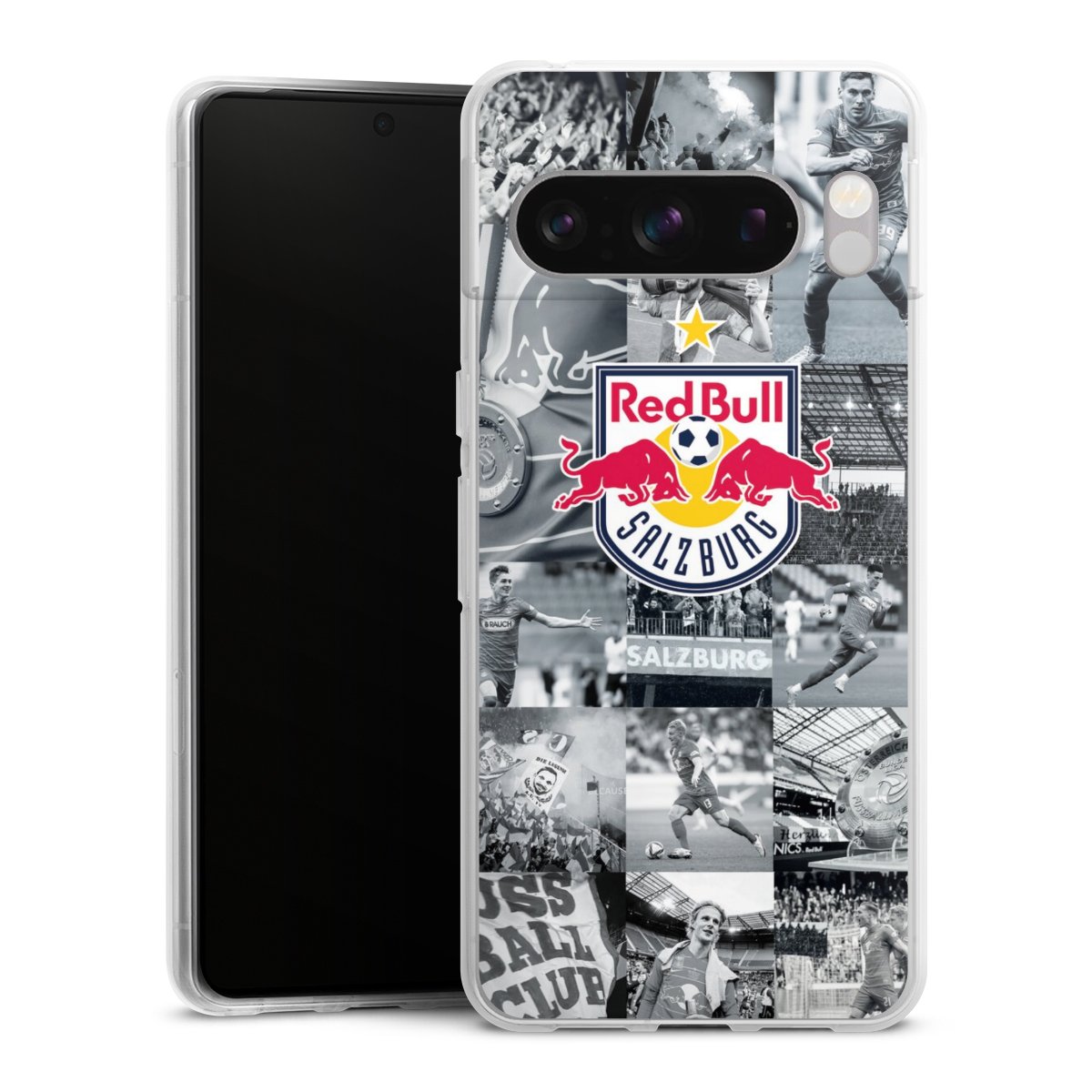 Google Pixel 8 Pro Handy Silikon Hülle Case transparent Handyhülle Salzburg Fc Red Bull Salzburg Red Bull Silikon Case