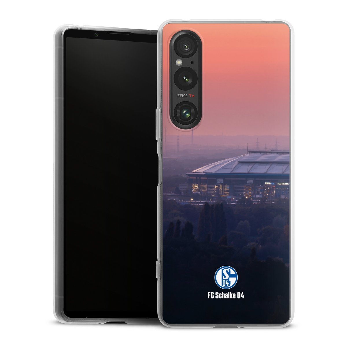 Sony Xperia 1 V Handy Silikon Hülle Case transparent Handyhülle Fc Schalke 04 Stadium Schalke 04 Silikon Case