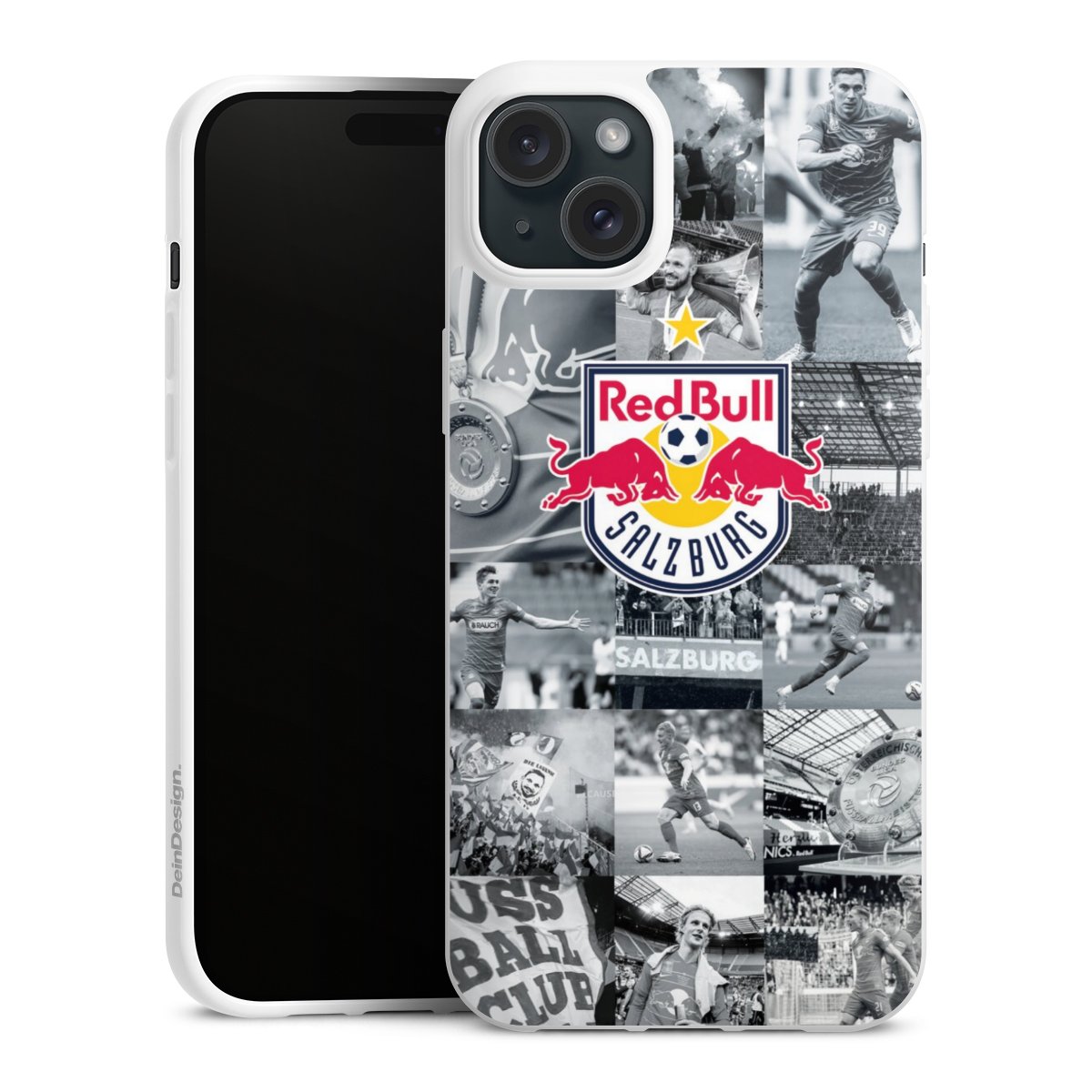 iPhone 15 Plus Handy Silikon Hülle Case weiß Handyhülle Salzburg Fc Red Bull Salzburg Red Bull Silikon Case
