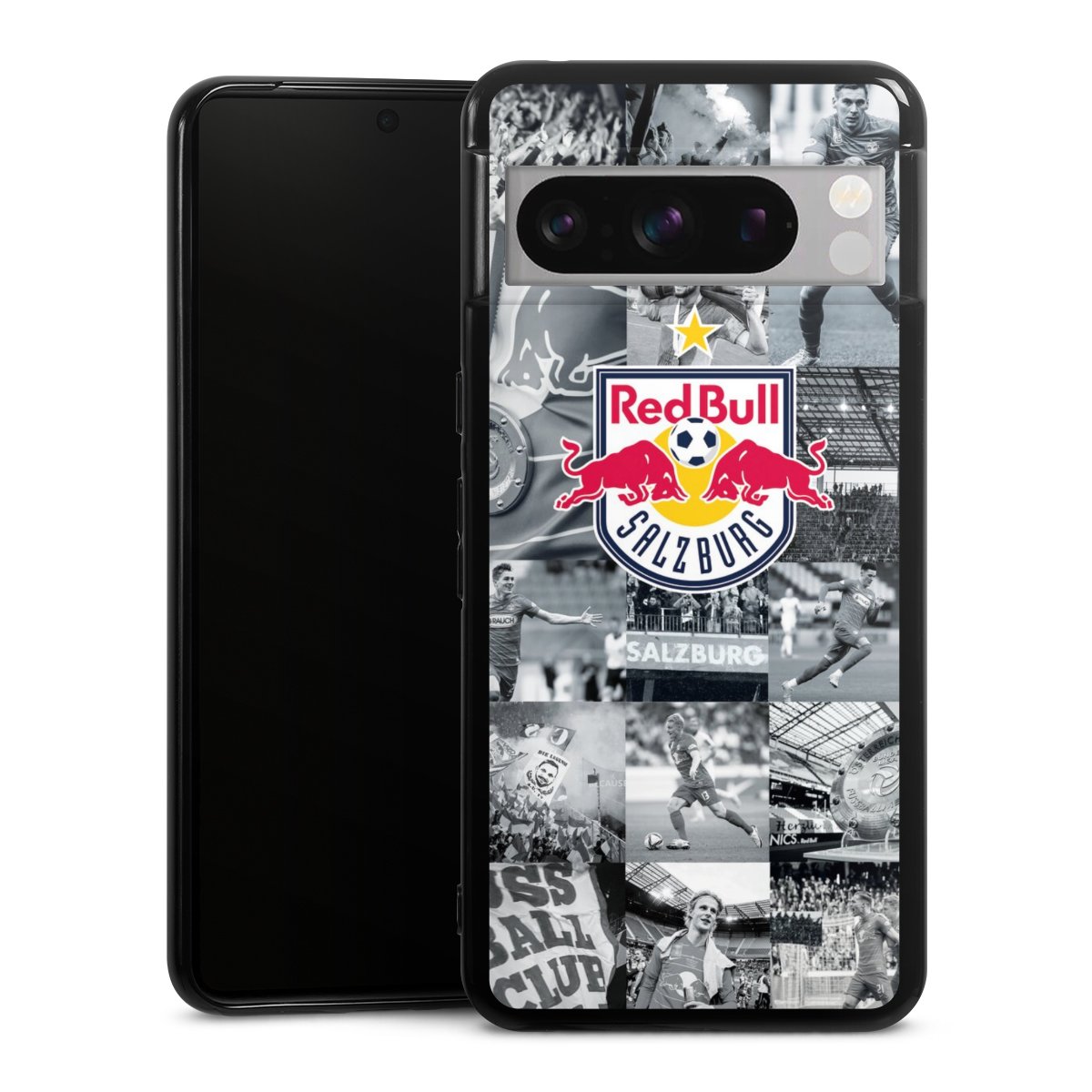 Google Pixel 8 Pro Handy Silikon Hülle Case schwarz Handyhülle Fc Red Bull Salzburg Salzburg Red Bull