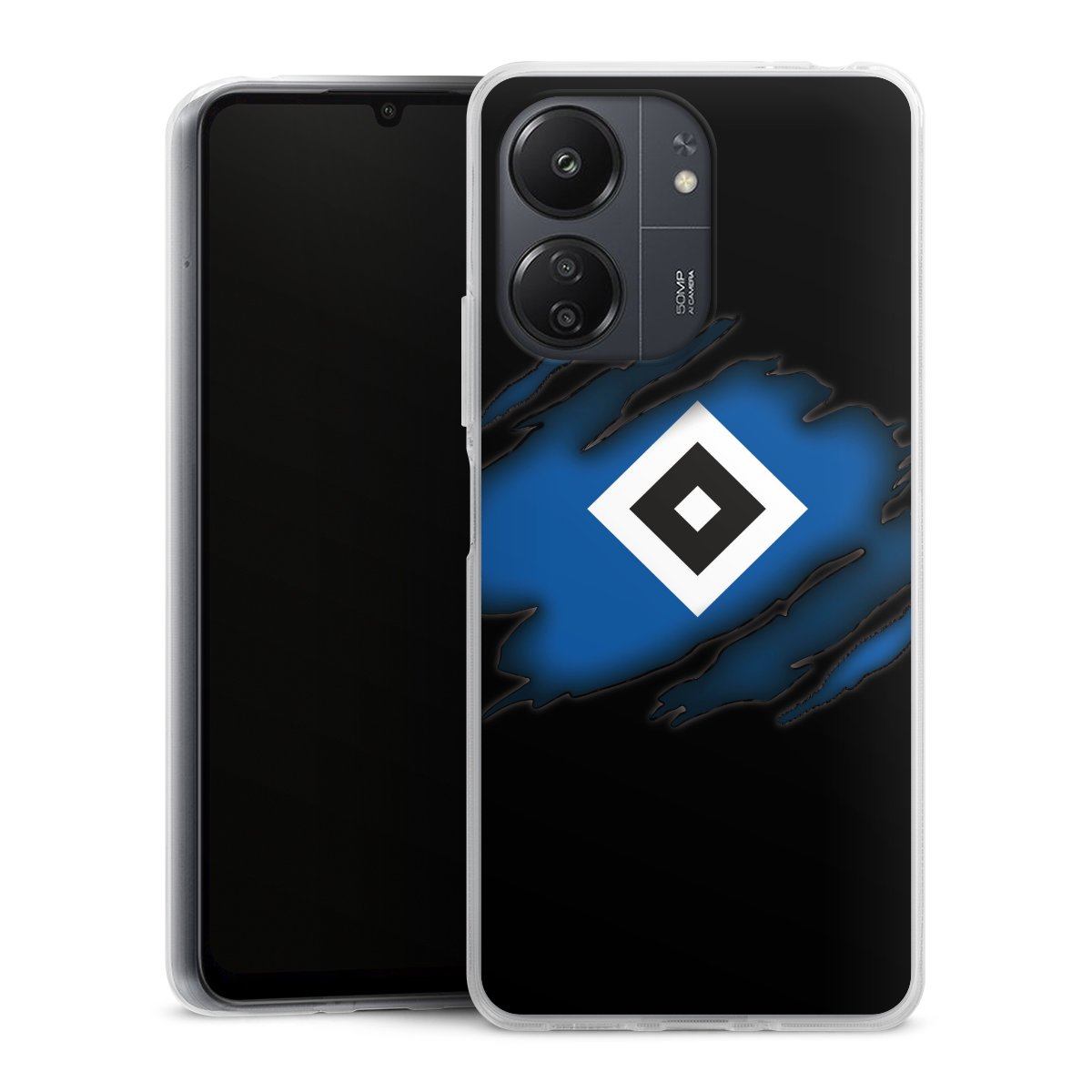 Xiaomi Redmi 13C 5G Handy Silikon Hülle Case transparent Handyhülle Official Licensed Product Hsv Hamburger Sv Silikon Case